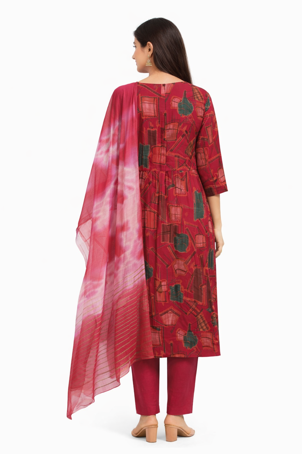 Pink 3 Piece Kurti Set
