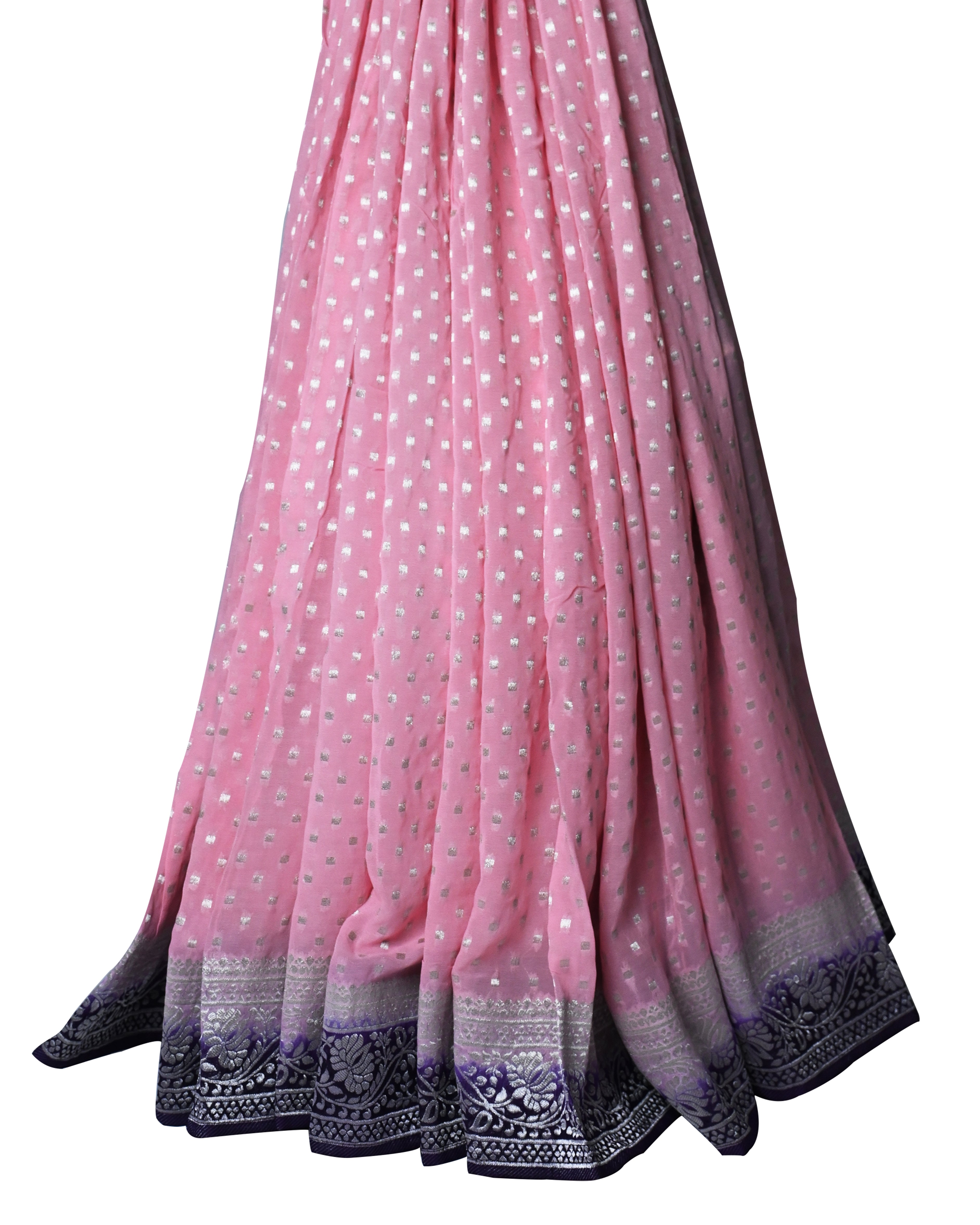 Banarasi Georgette Baby Pink Buta Saree