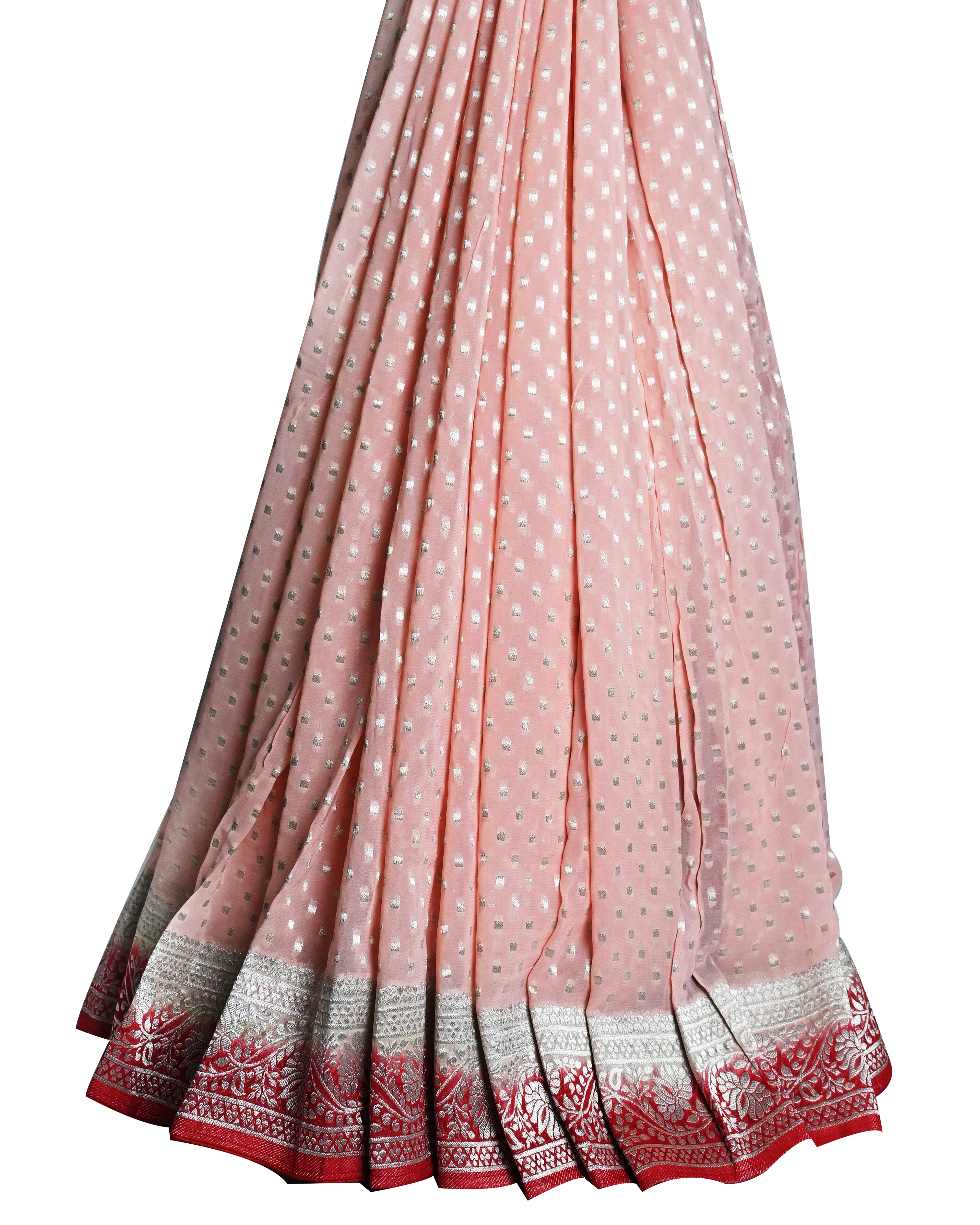 Banarasi Georgette Peach Buta Saree
