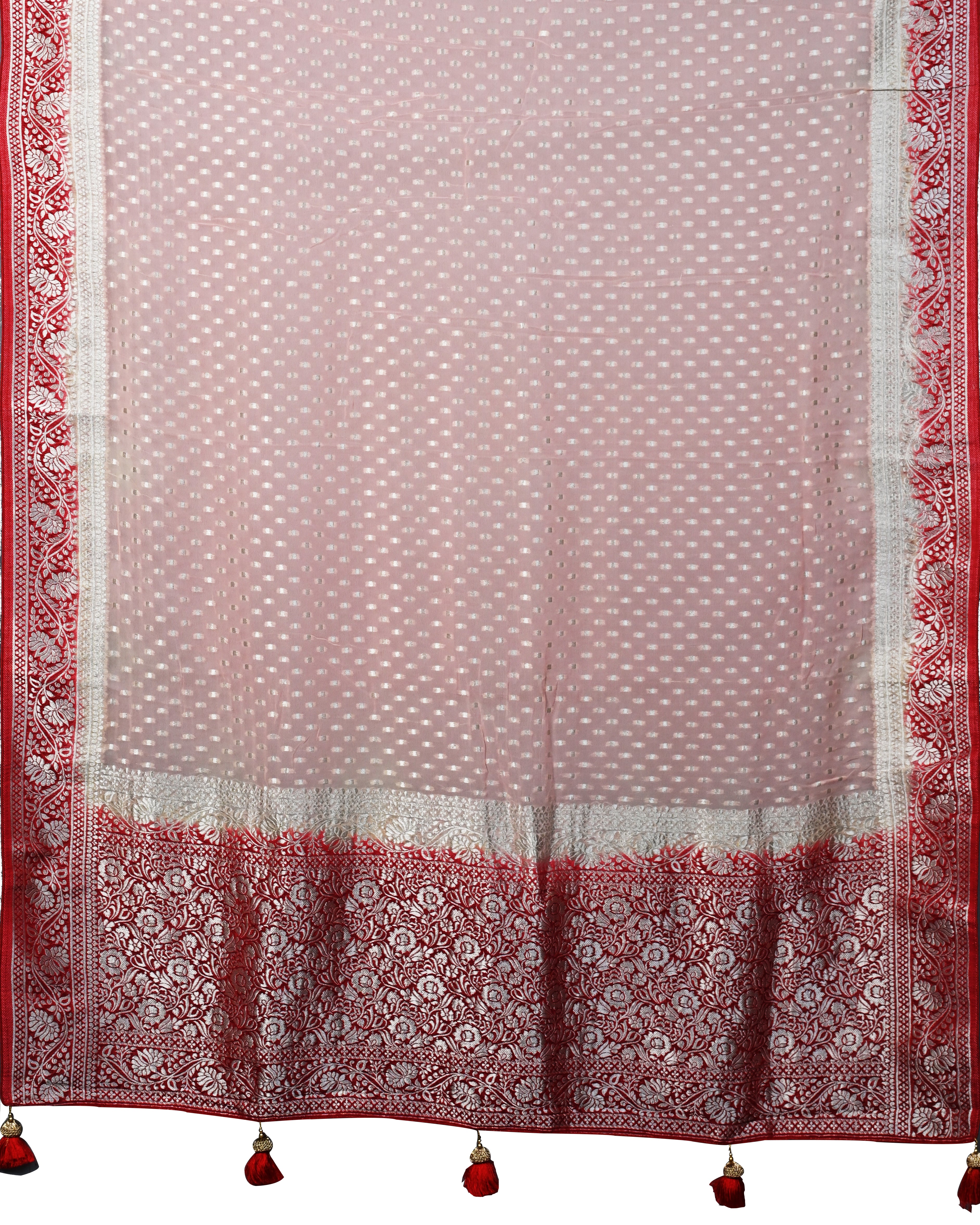 Banarasi Georgette Peach Buta Saree