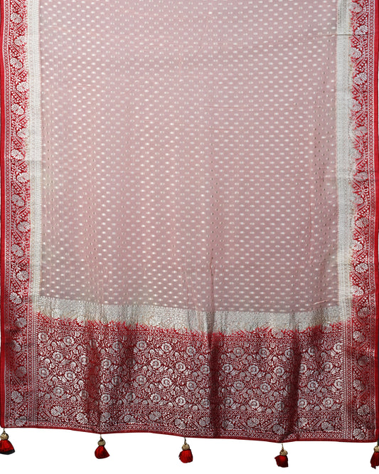 Banarasi Georgette Peach Buta Saree