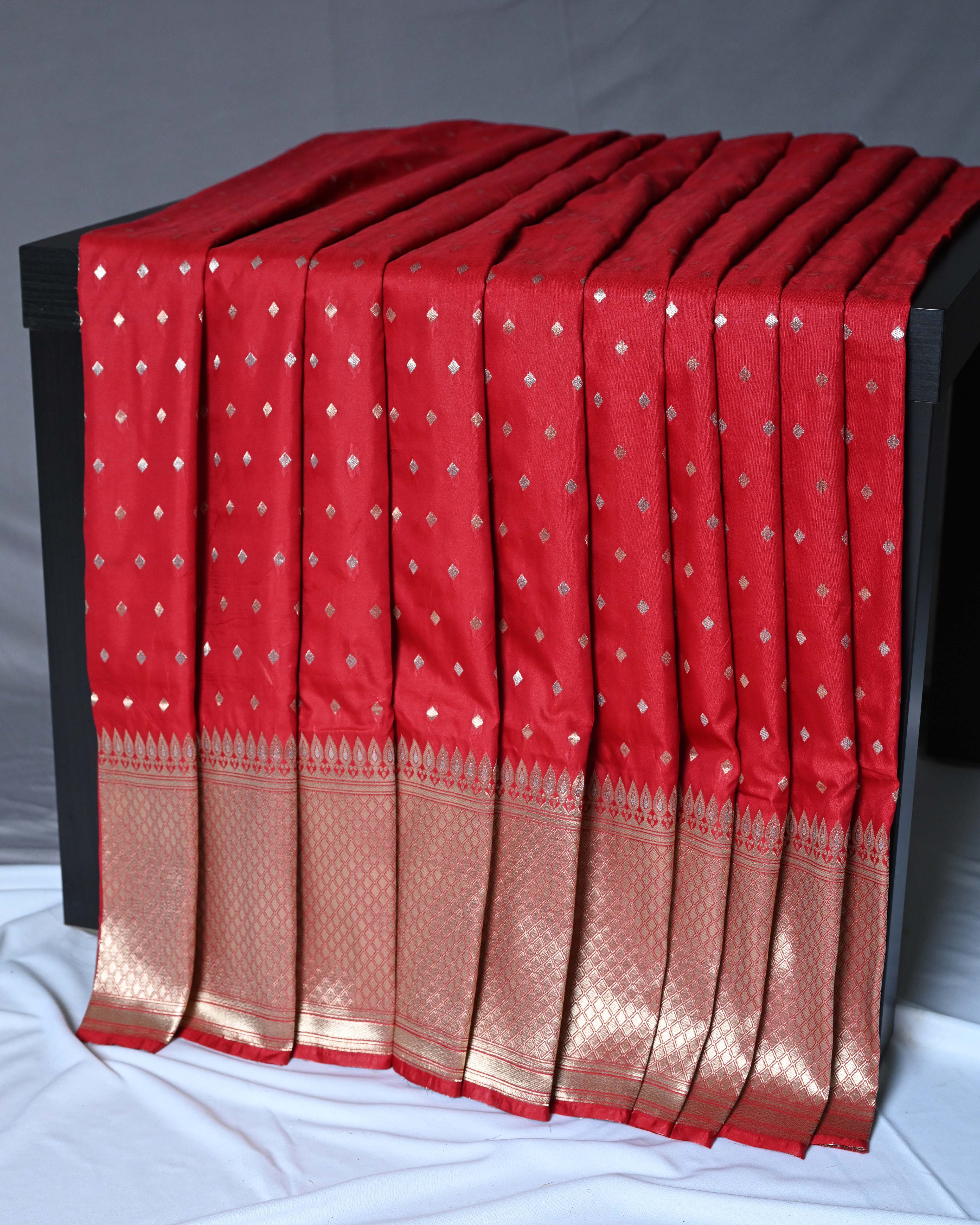 Banarasi Silk Red Buta Saree