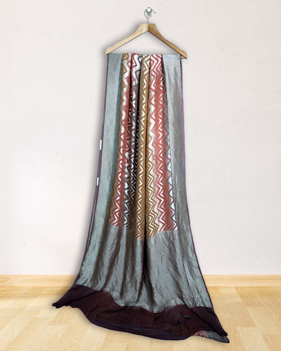 Banarasi Georgette Zig zag multicolour saree - SiriSilks
