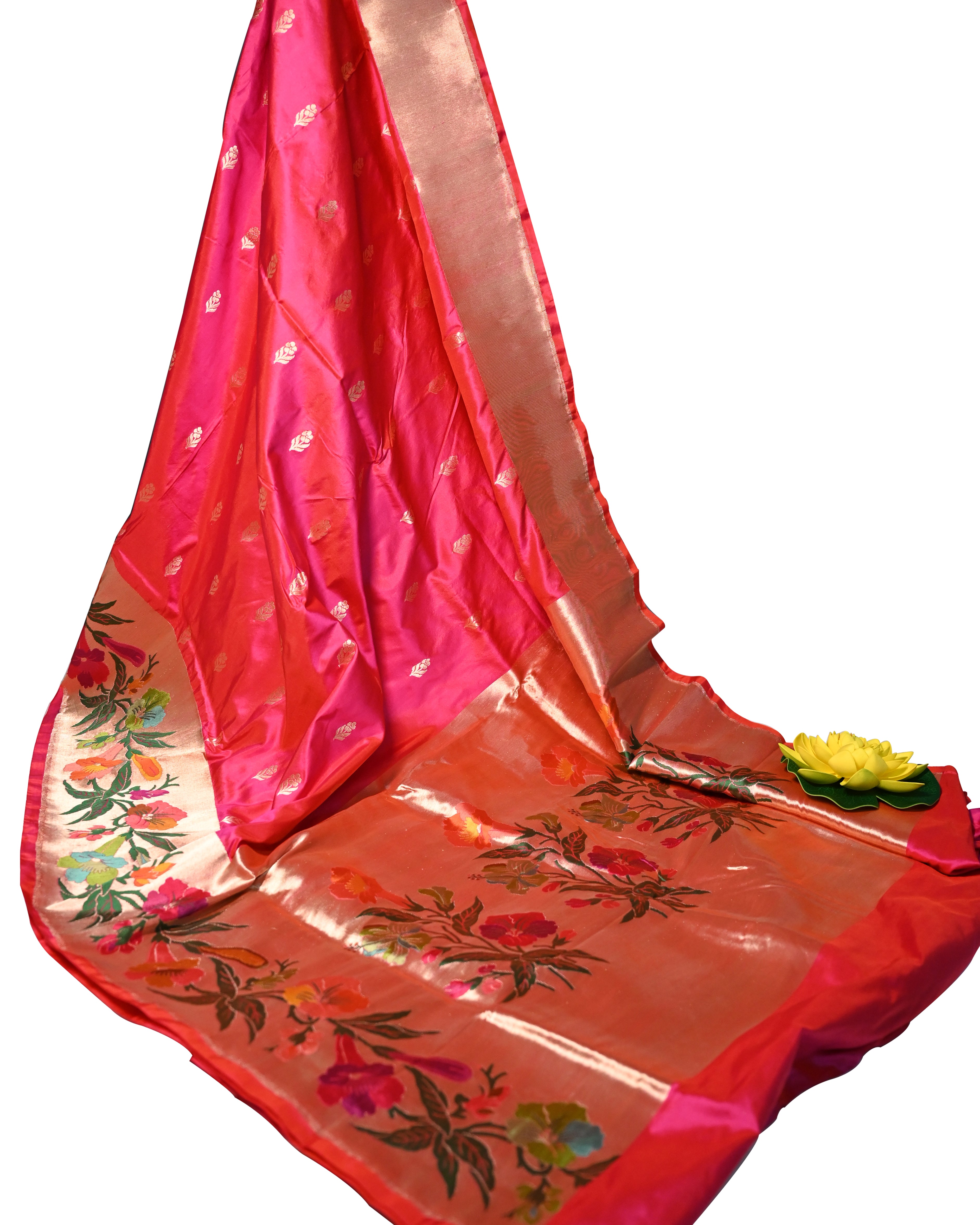 Banarasi Katan Silk Pink Paithani Saree