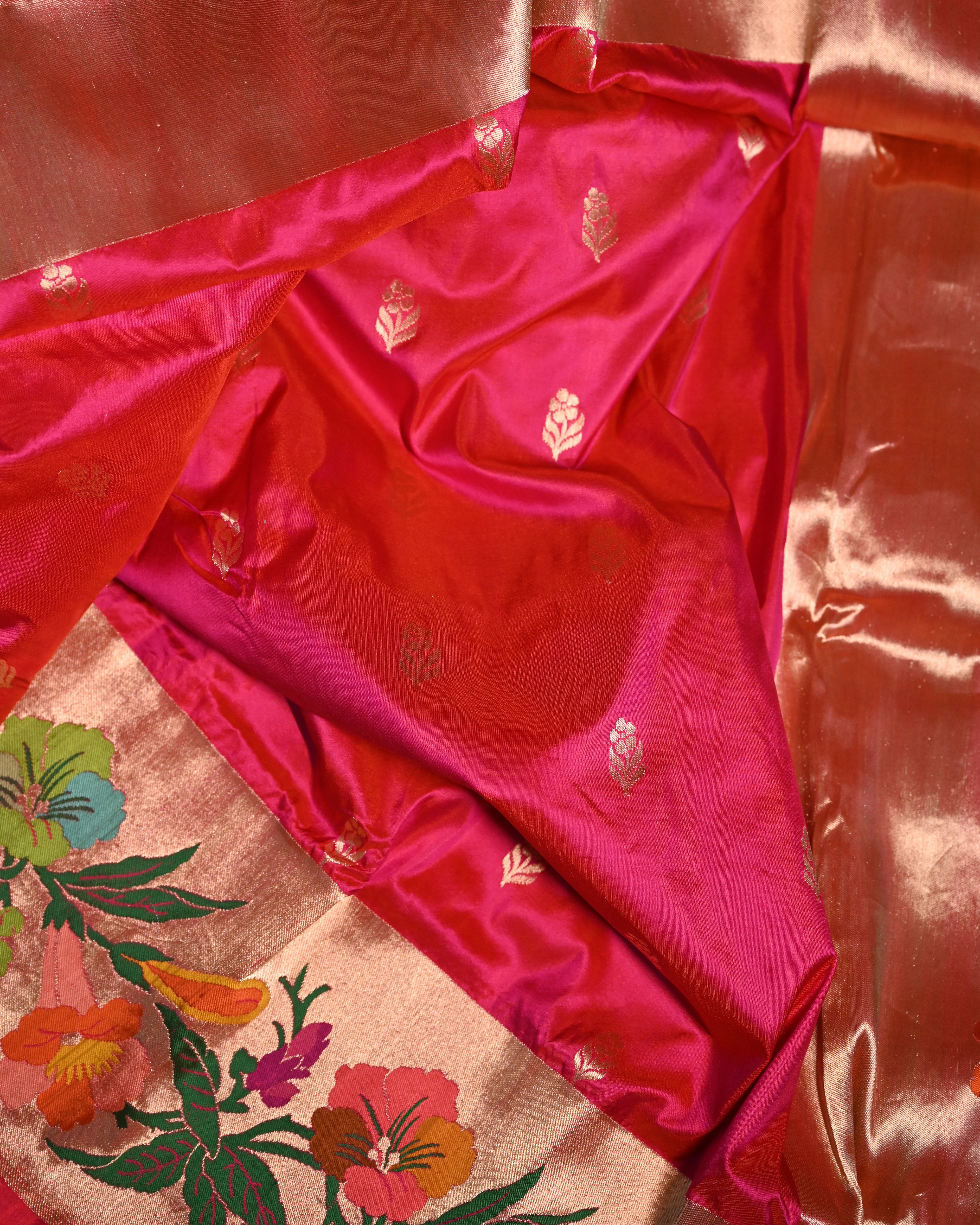 Banarasi Katan Silk Pink Paithani Saree