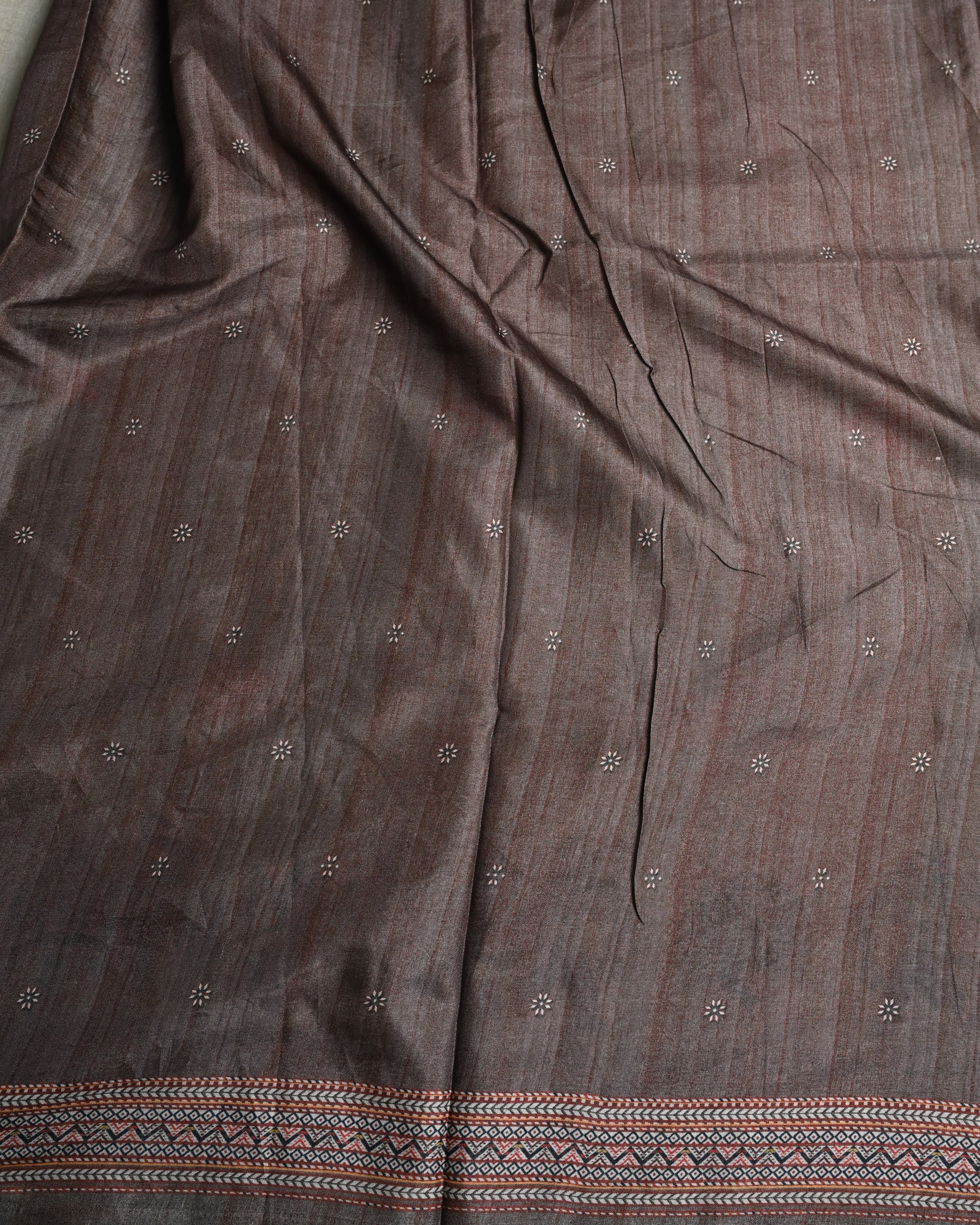 Bhagalpuri Pichiwai Digital Print Beige Saree