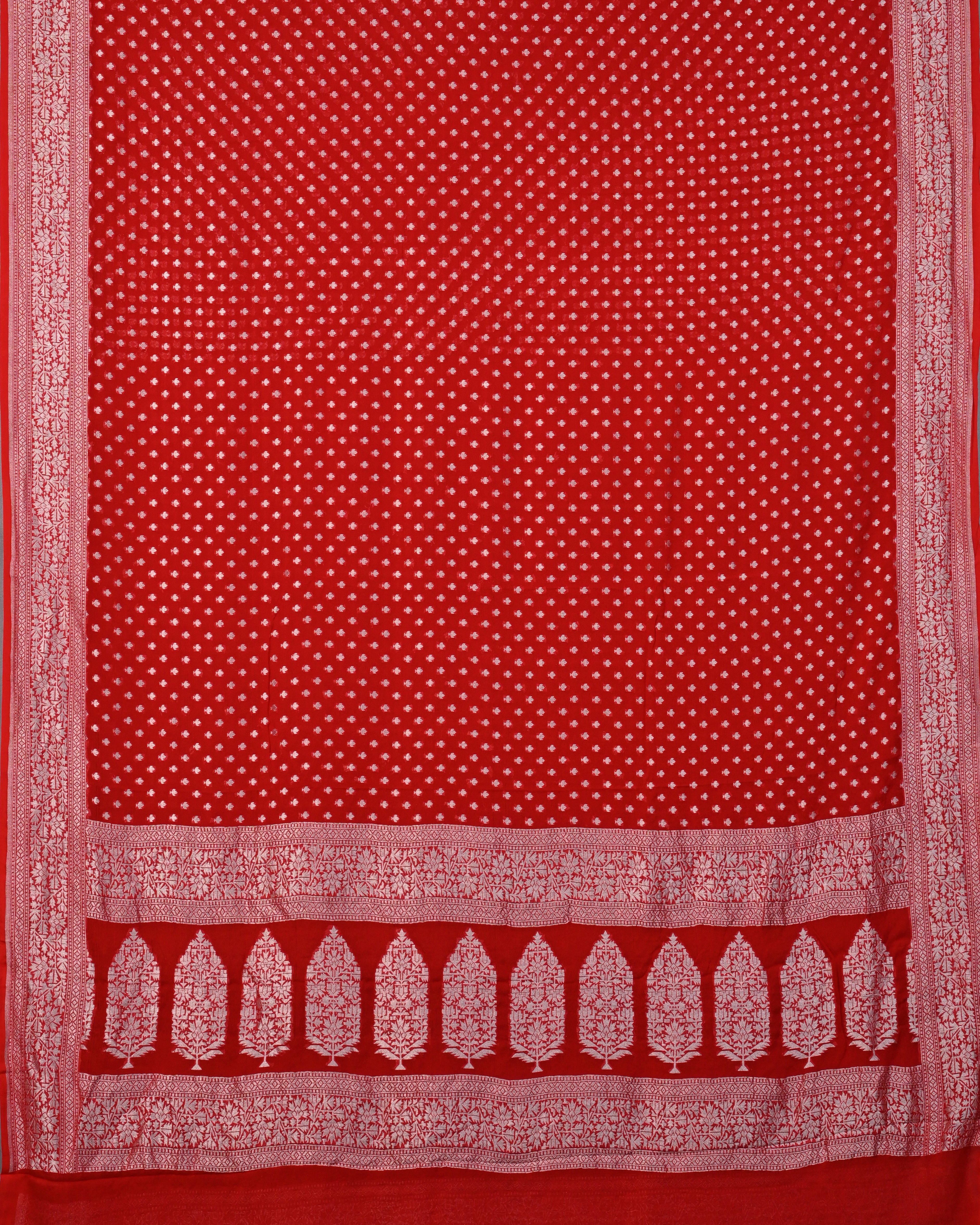 Banarasi Chiffon Red Buta Saree