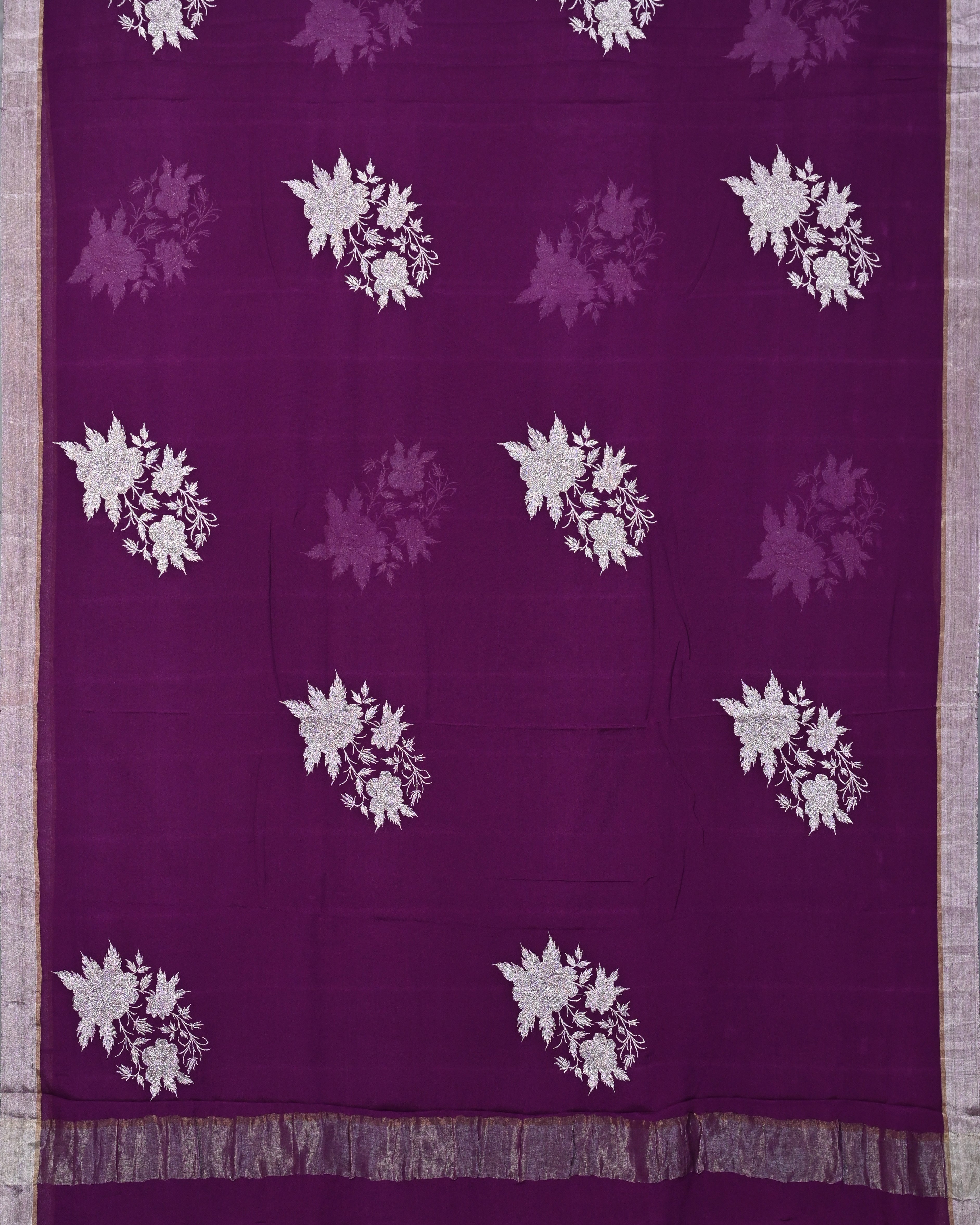 Chiffon Purple Buta Saree