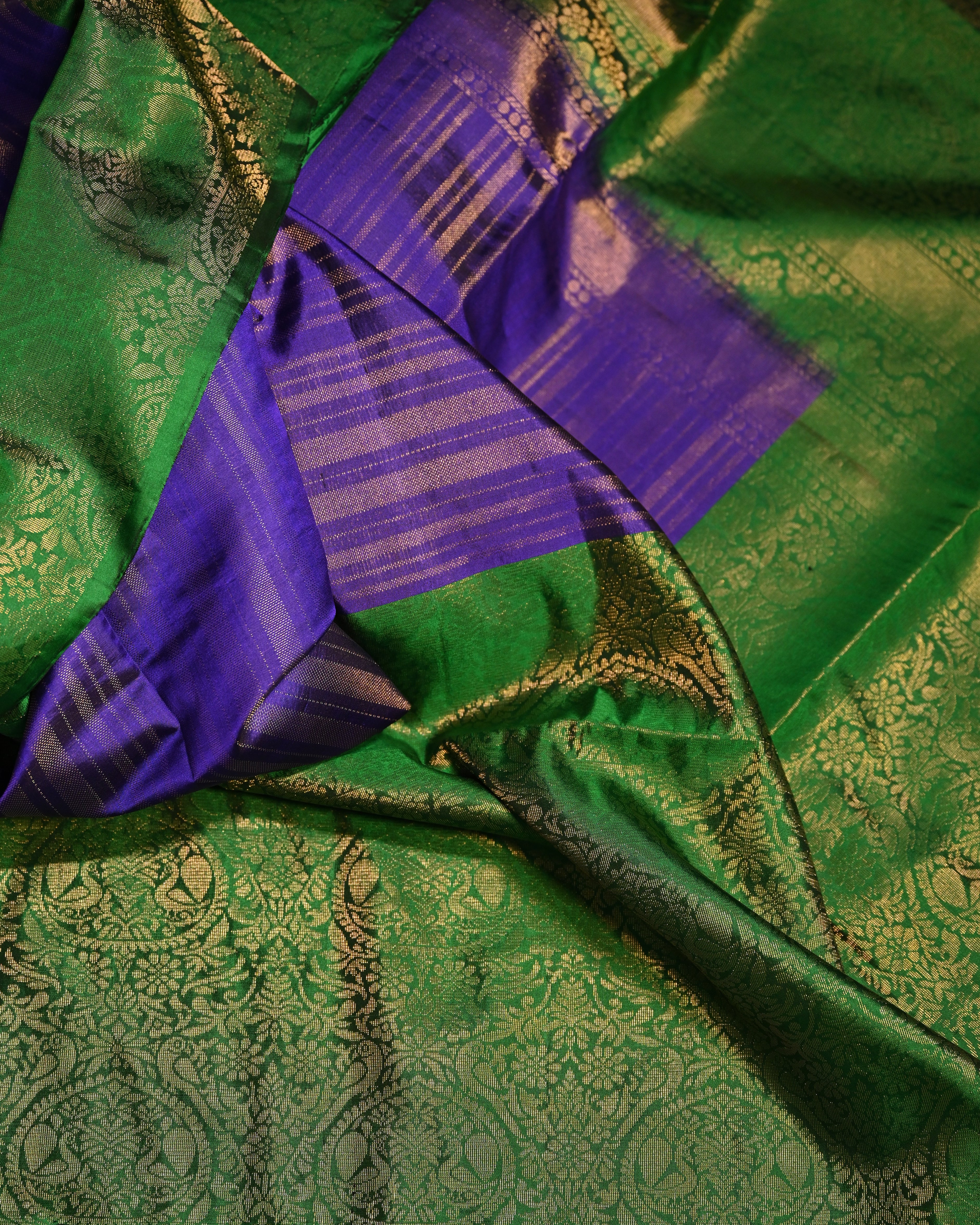 Coimbatore Soft Silk Purple Stripe Saree