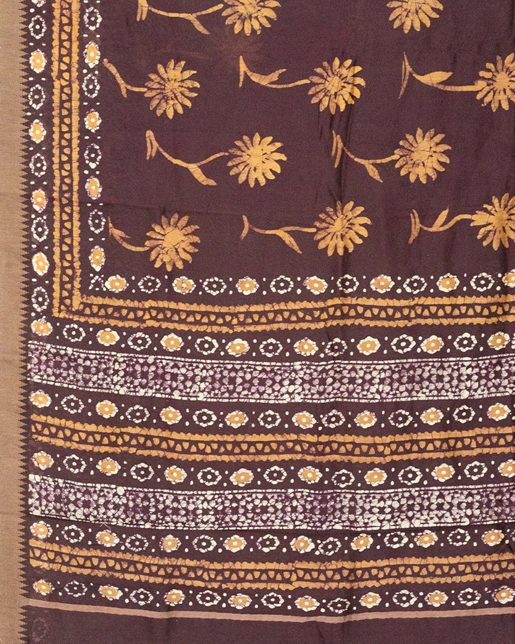 Maheswari Silk Plum Batik Print Saree