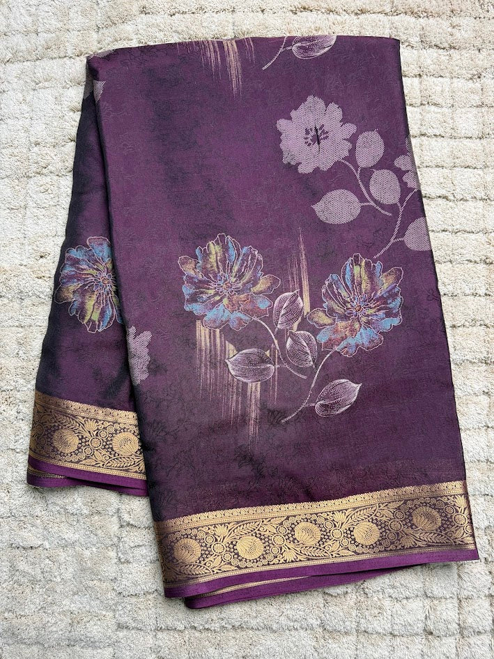 Deep Wine Silk Saree