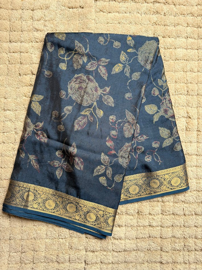 Navy Blue Silk Saree
