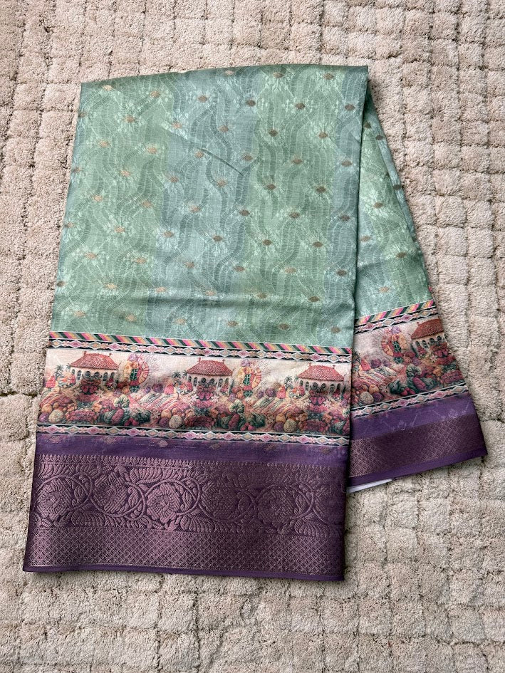 Mint Green Silk Saree