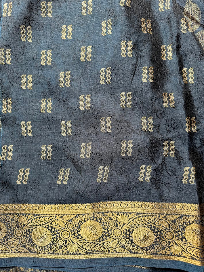 Navy Blue Silk Saree