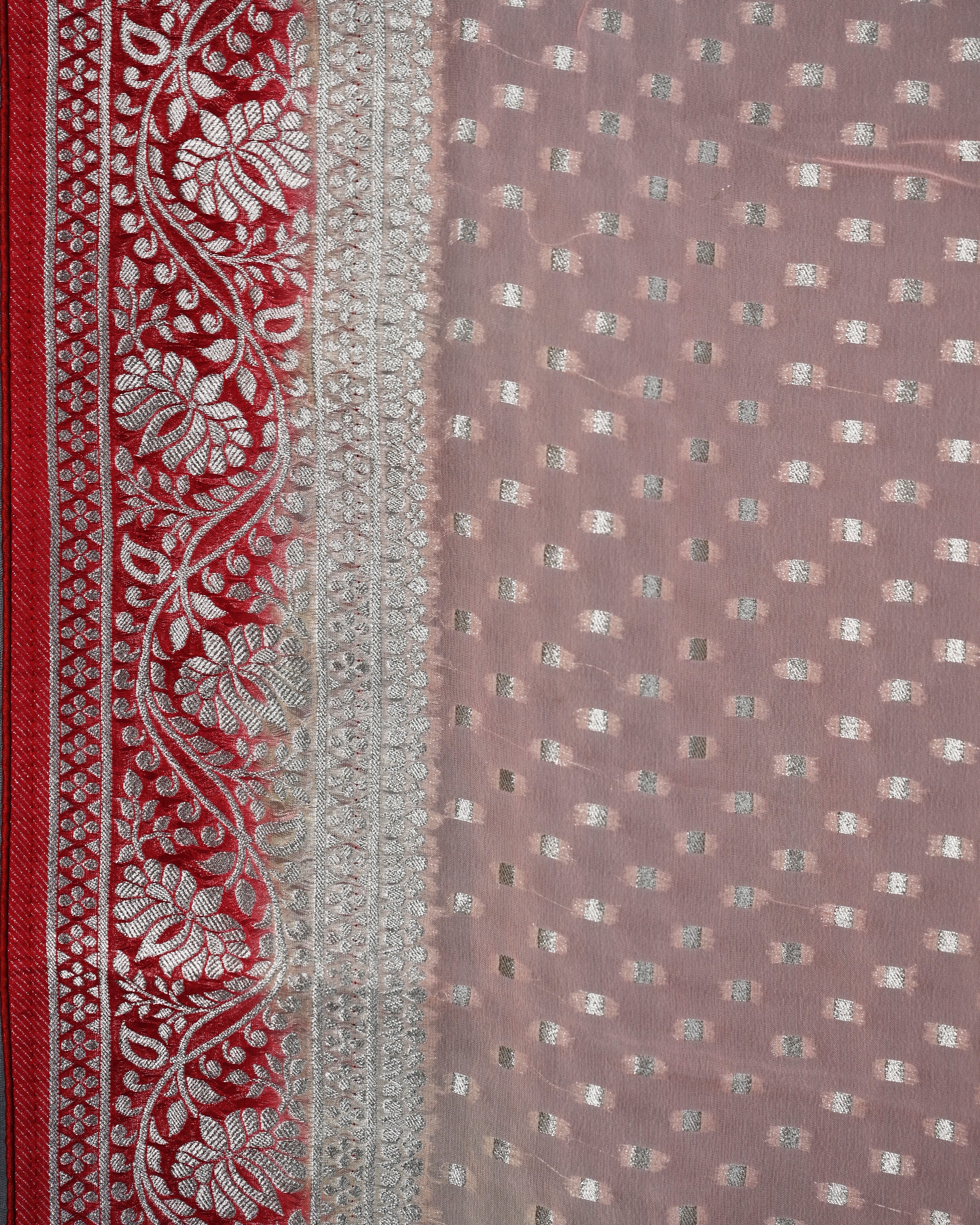 Banarasi Georgette Peach Buta Saree