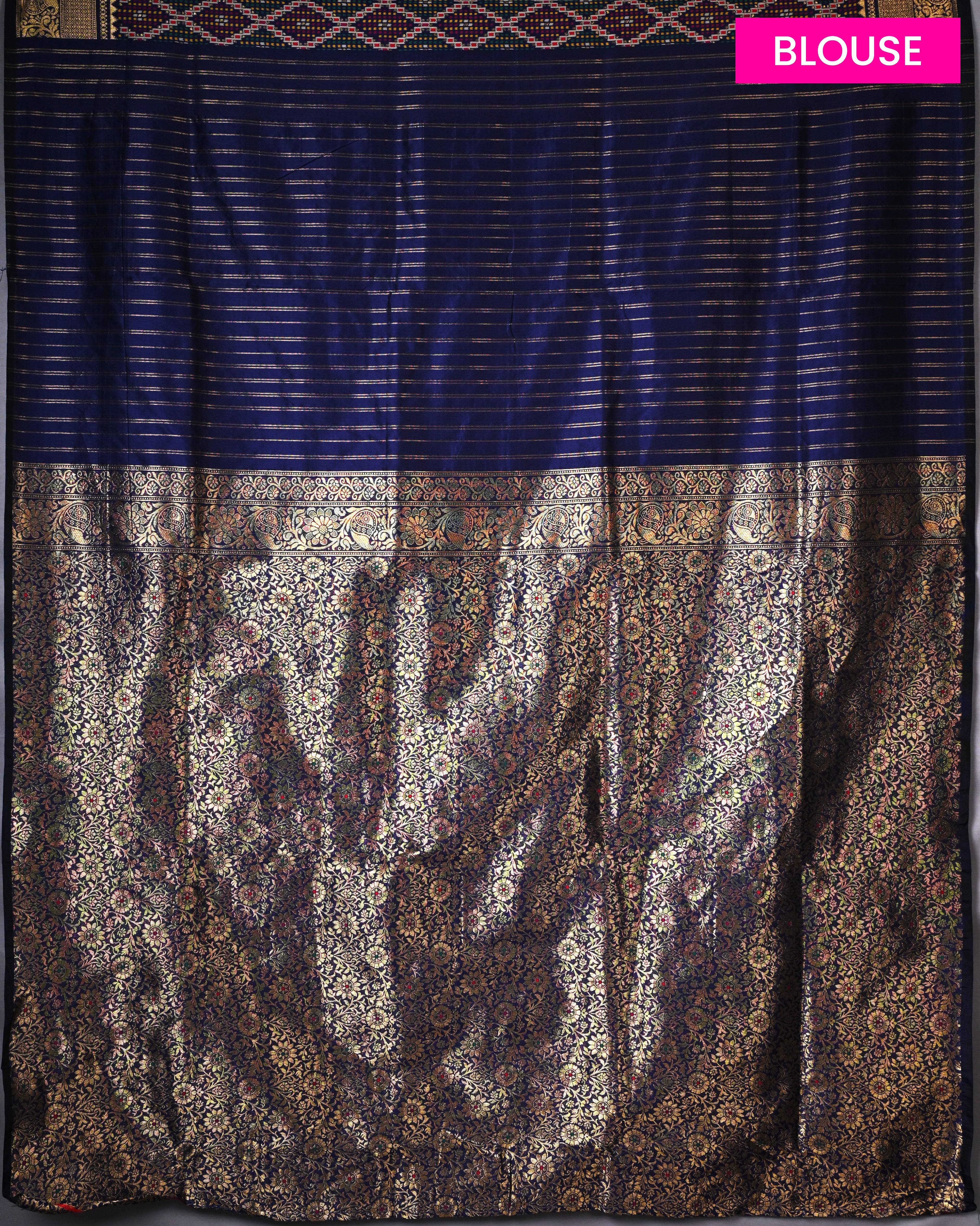 Banarasi Silk Navy Blue Patola Saree