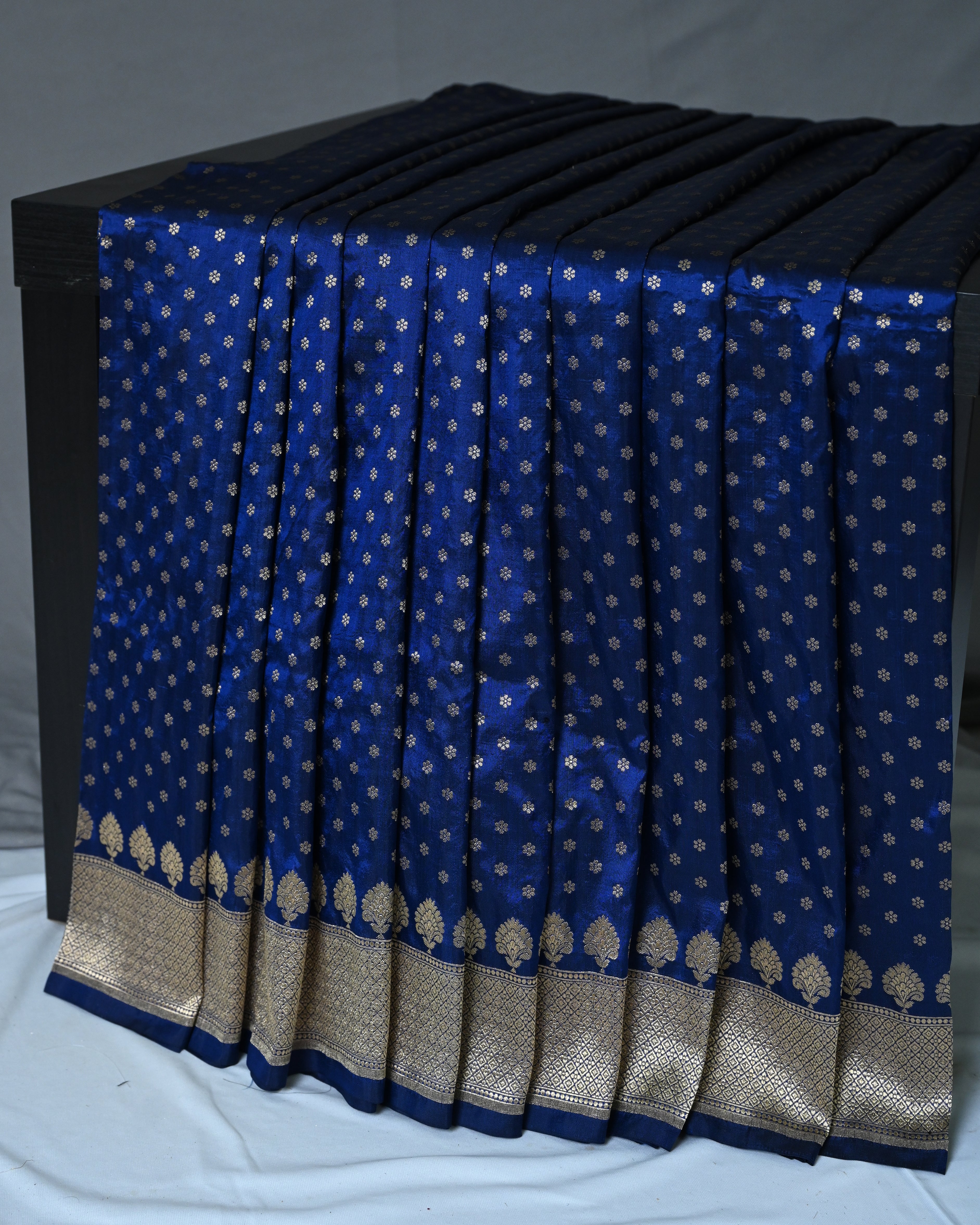 Banarasi Silk Royal Blue Buta Saree
