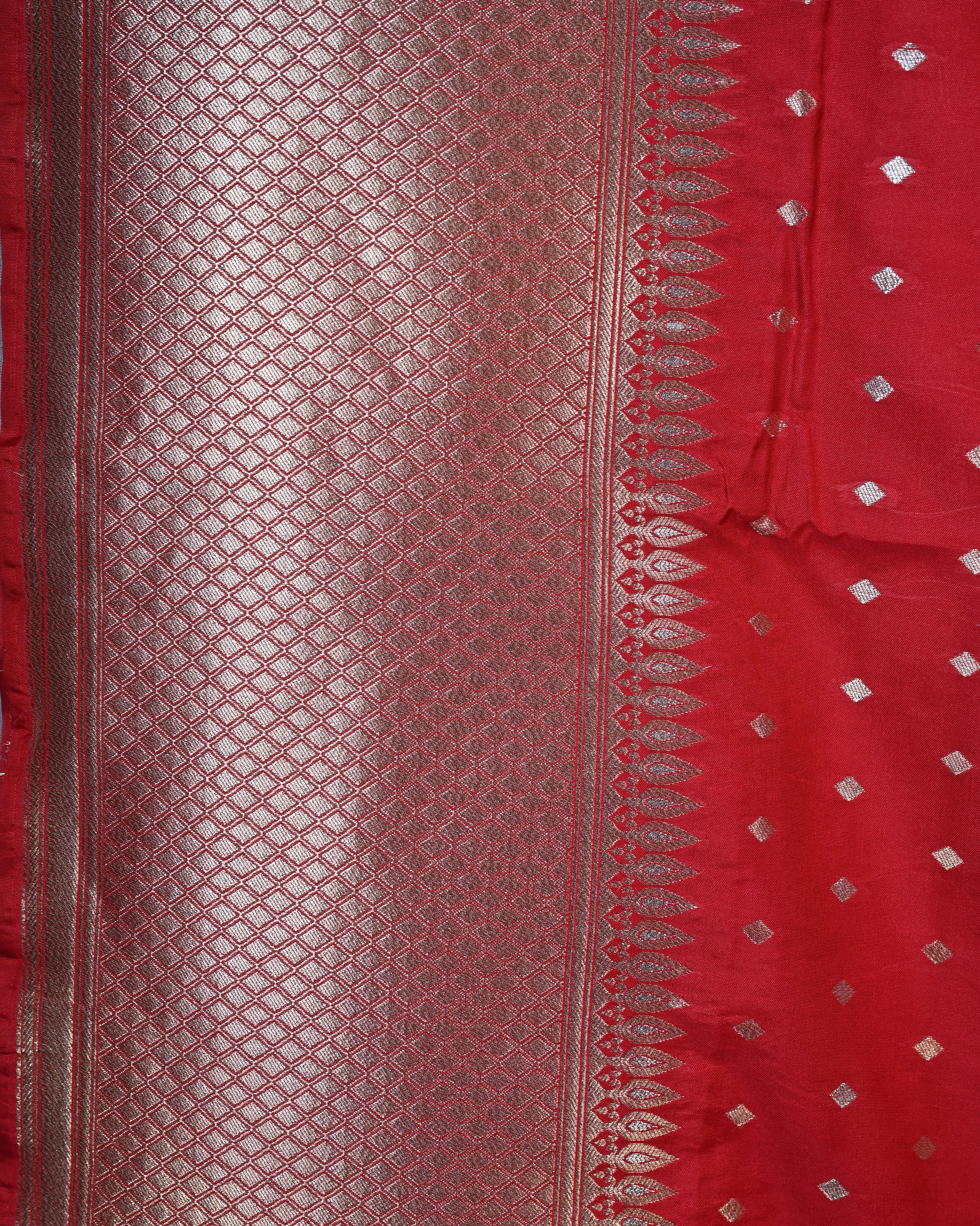 Banarasi Silk Red Buta Saree