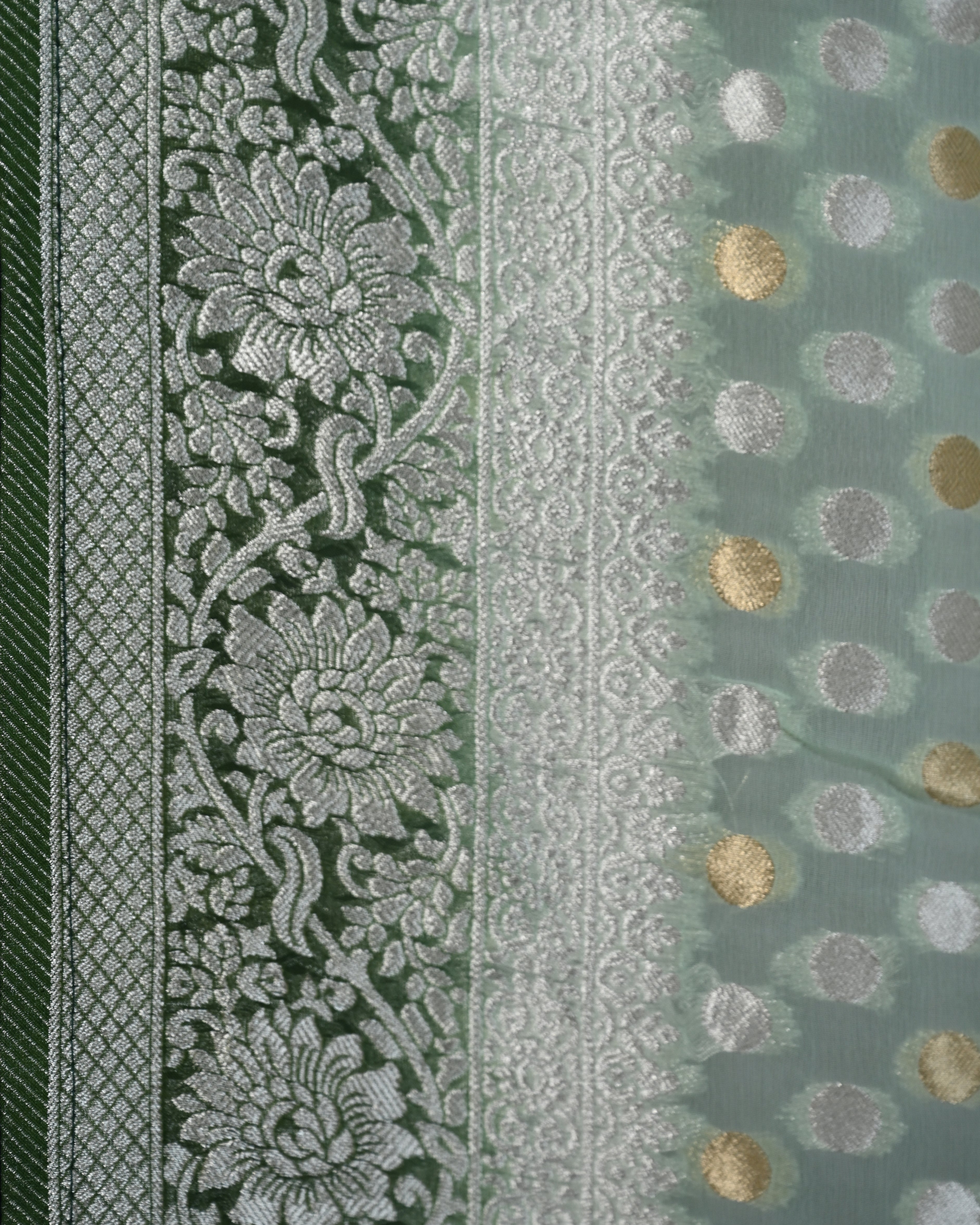 Banarasi Georgette Light Pista Green Buta Saree