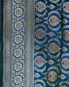Banarasi Katan Silk Ink Blue Meenakari Saree