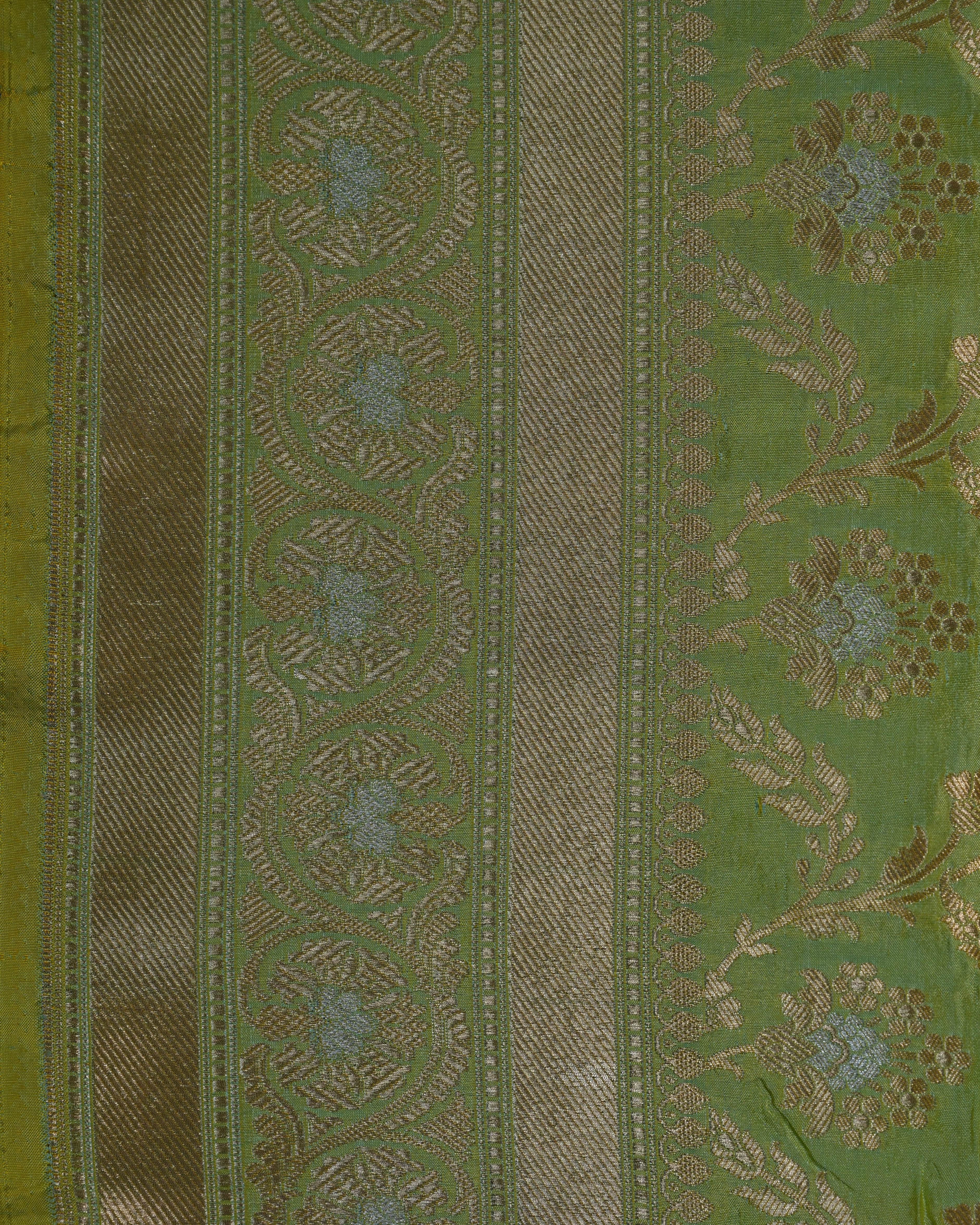 Banarasi Katan Silk Pastel Green Jaal Brocade Saree