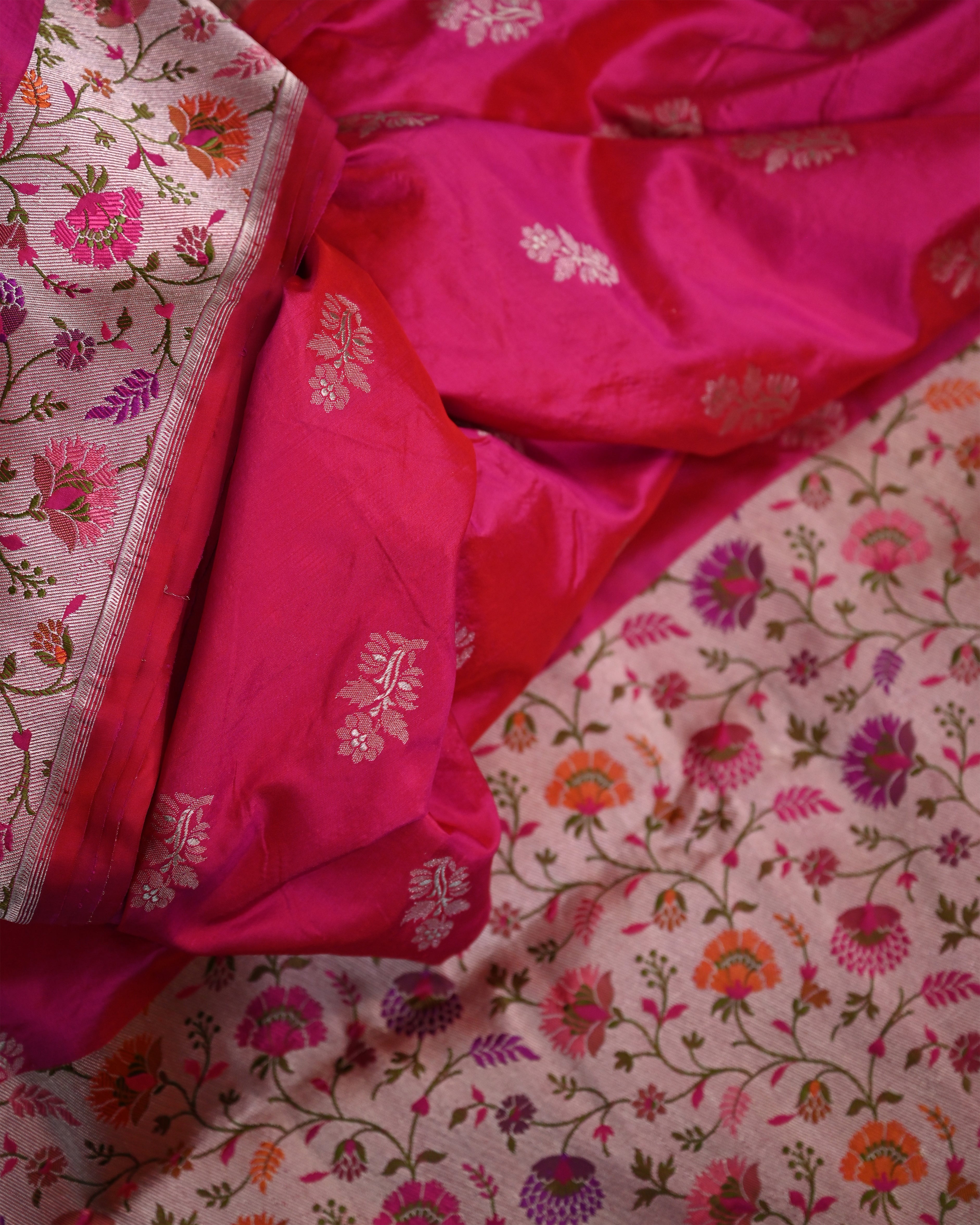 Banarasi Katan Silk Pink Paithani Saree