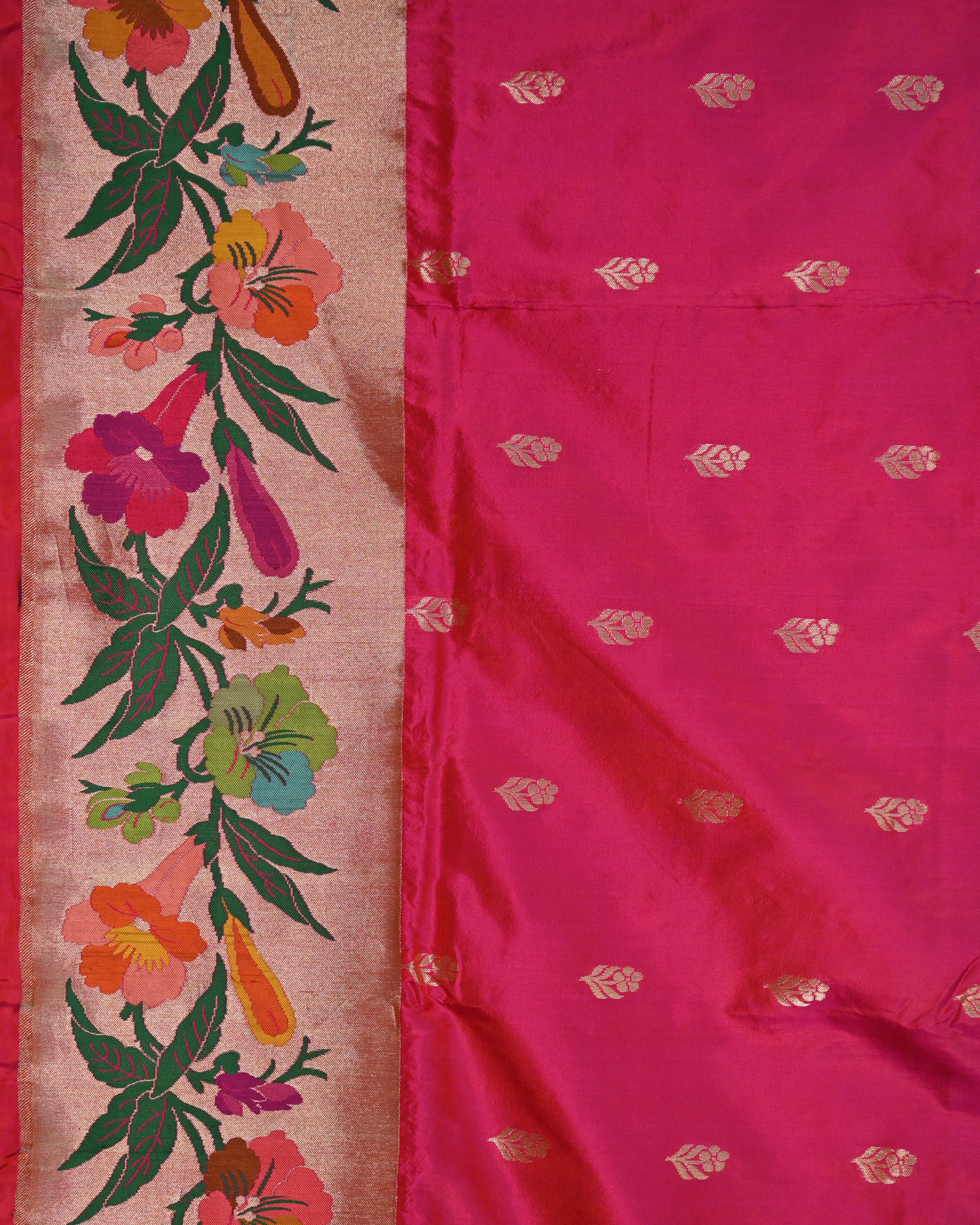 Banarasi Katan Silk Pink Paithani Saree