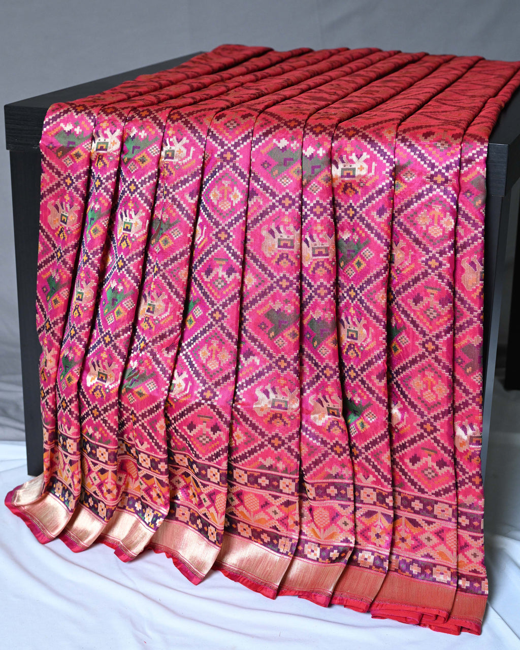 Banarasi Katan Silk Pink Patola Saree