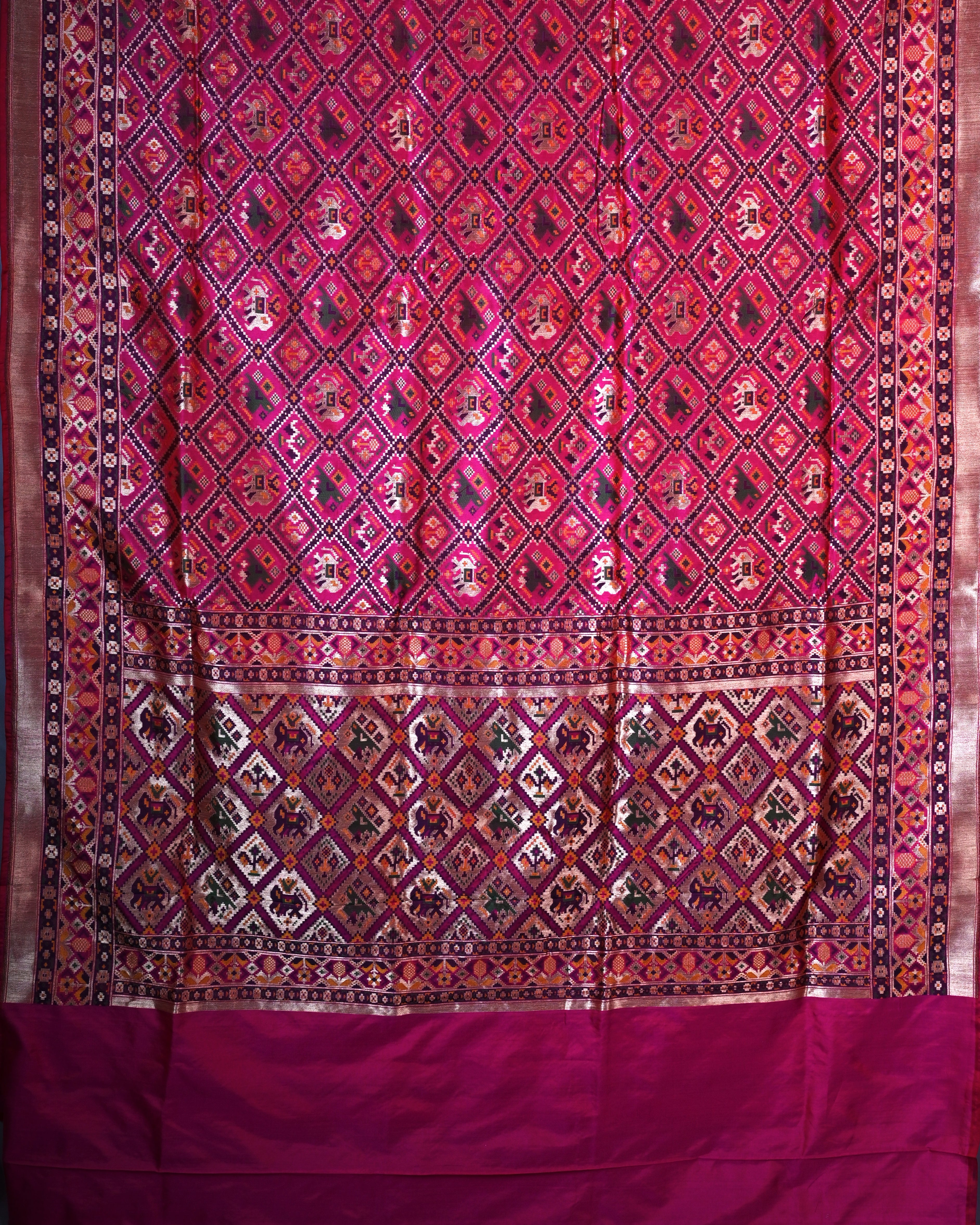 Banarasi Katan Silk Pink Patola Saree