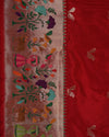 Banarasi Katan Silk Red Paithani Saree