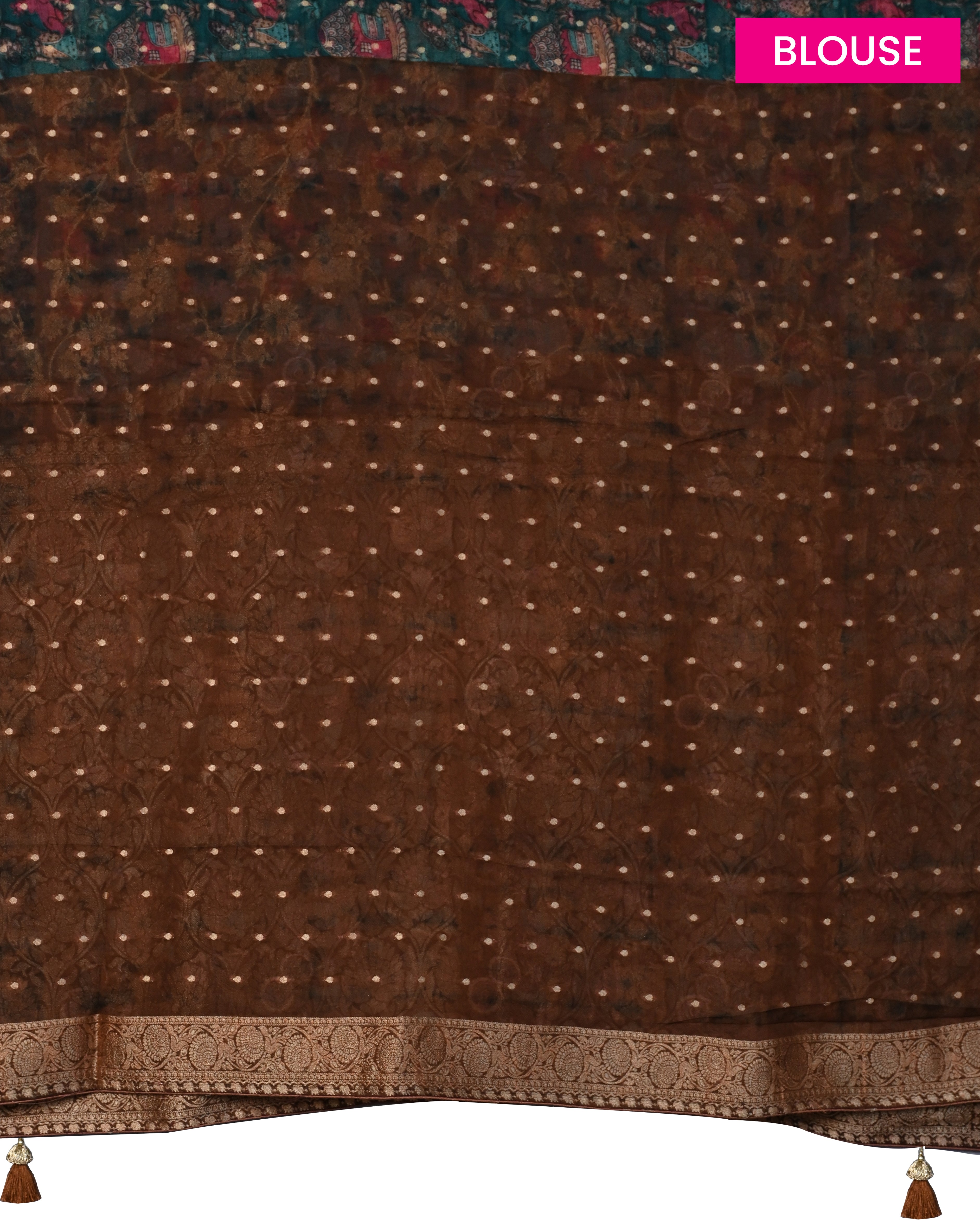 Georgette Dark Green Printed Saree