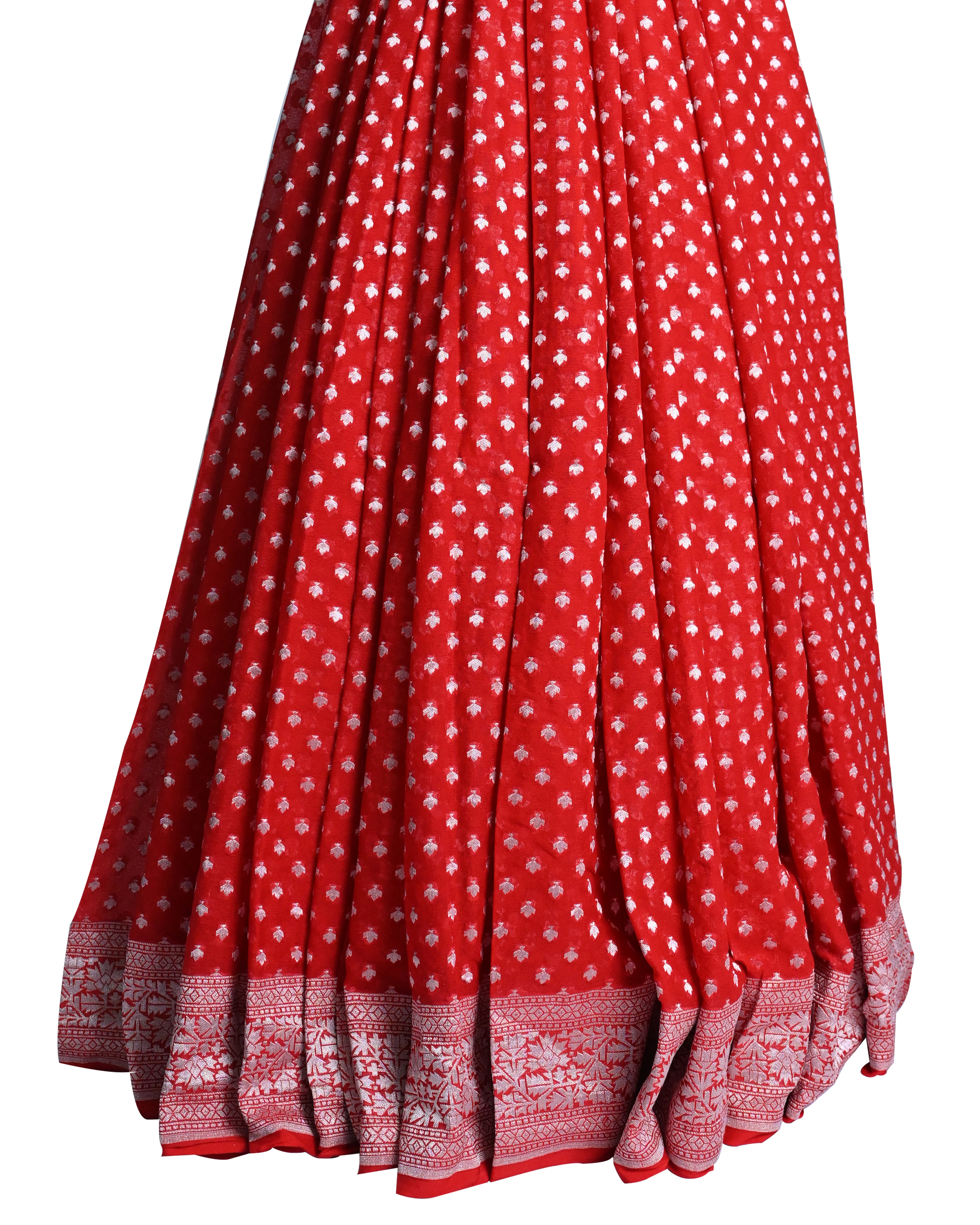 Banarasi Chiffon Red Buta Saree