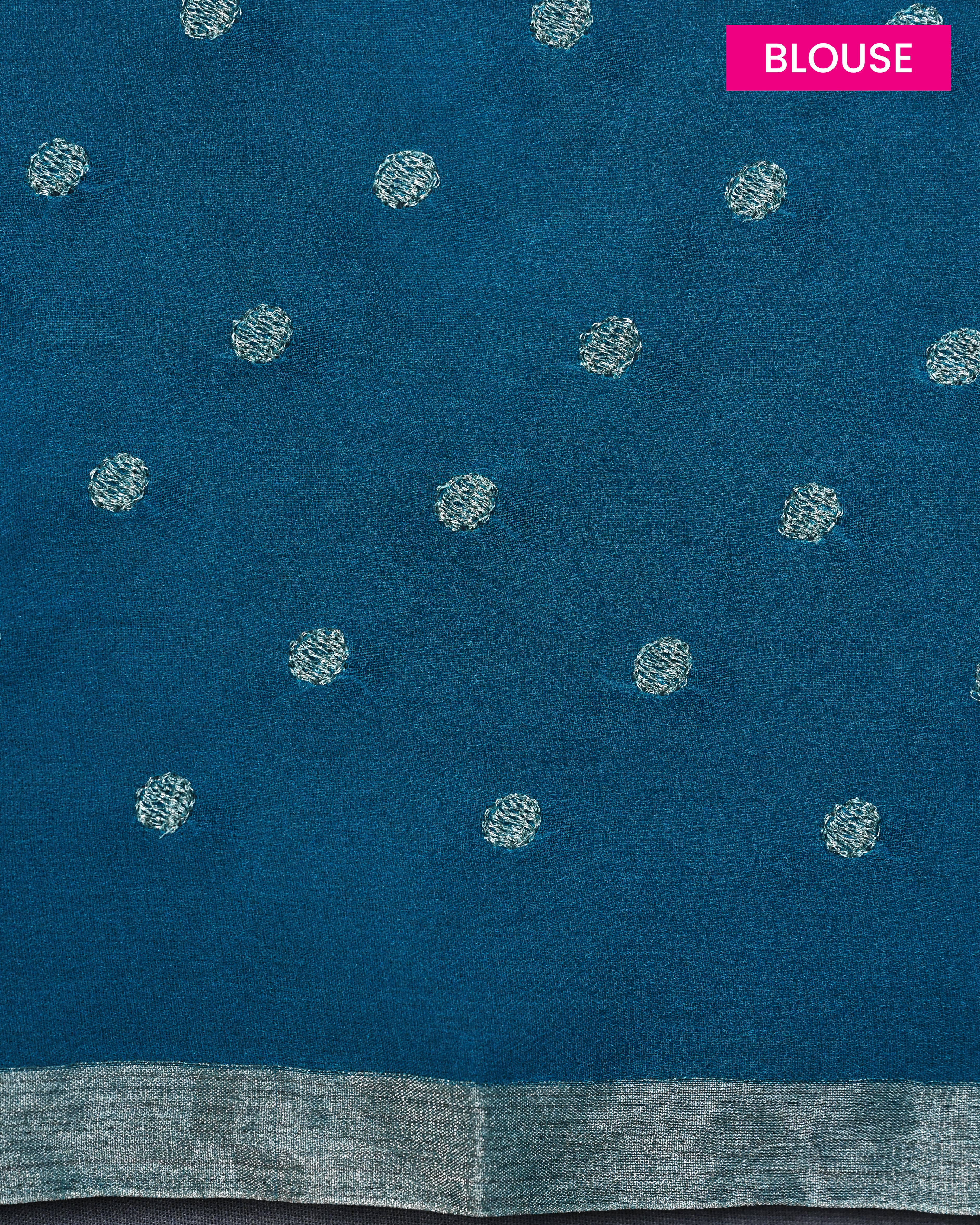 Chiffon Teal Blue Buta Saree