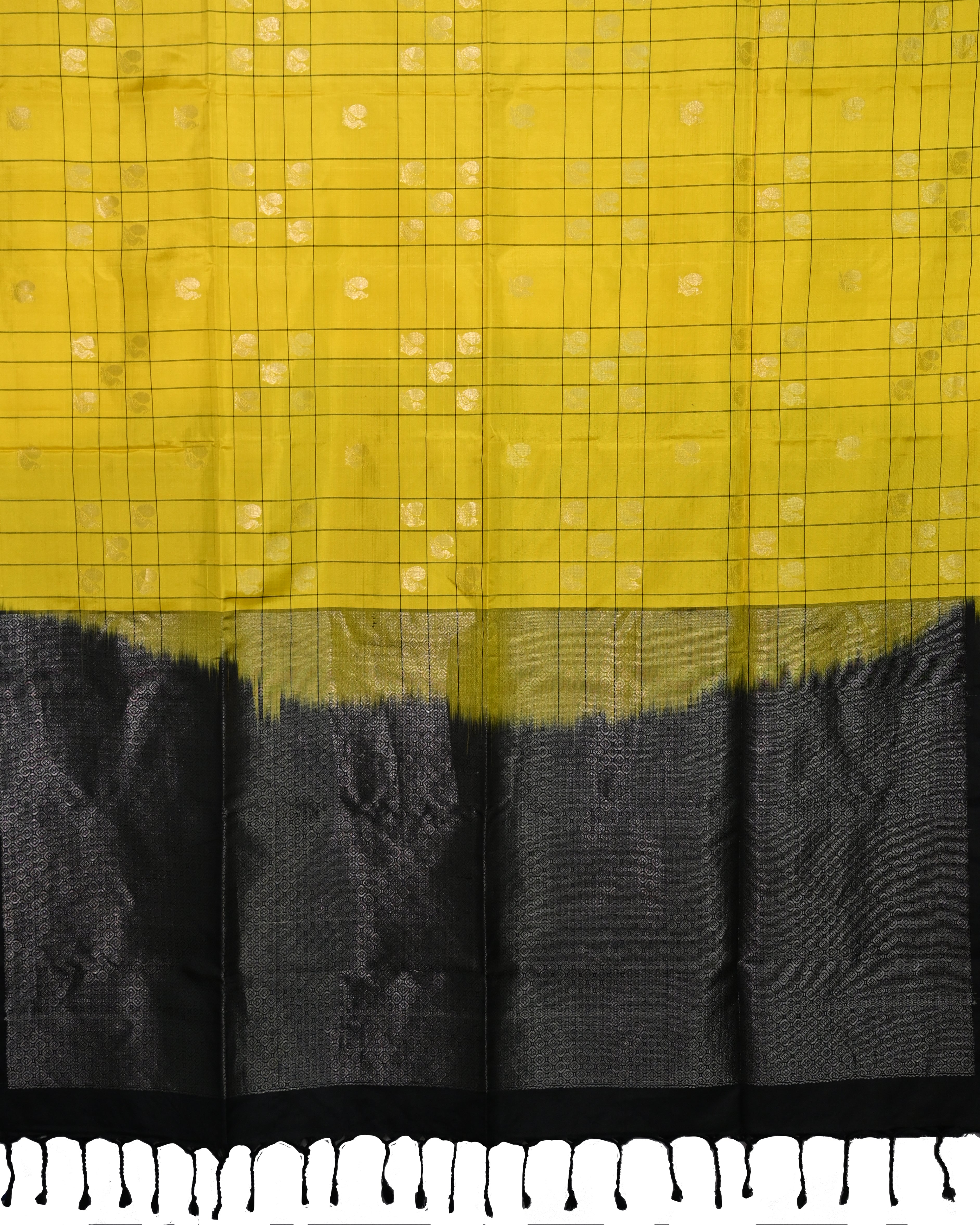 Coimbatore Soft Silk Lemon Yellow Checks Saree