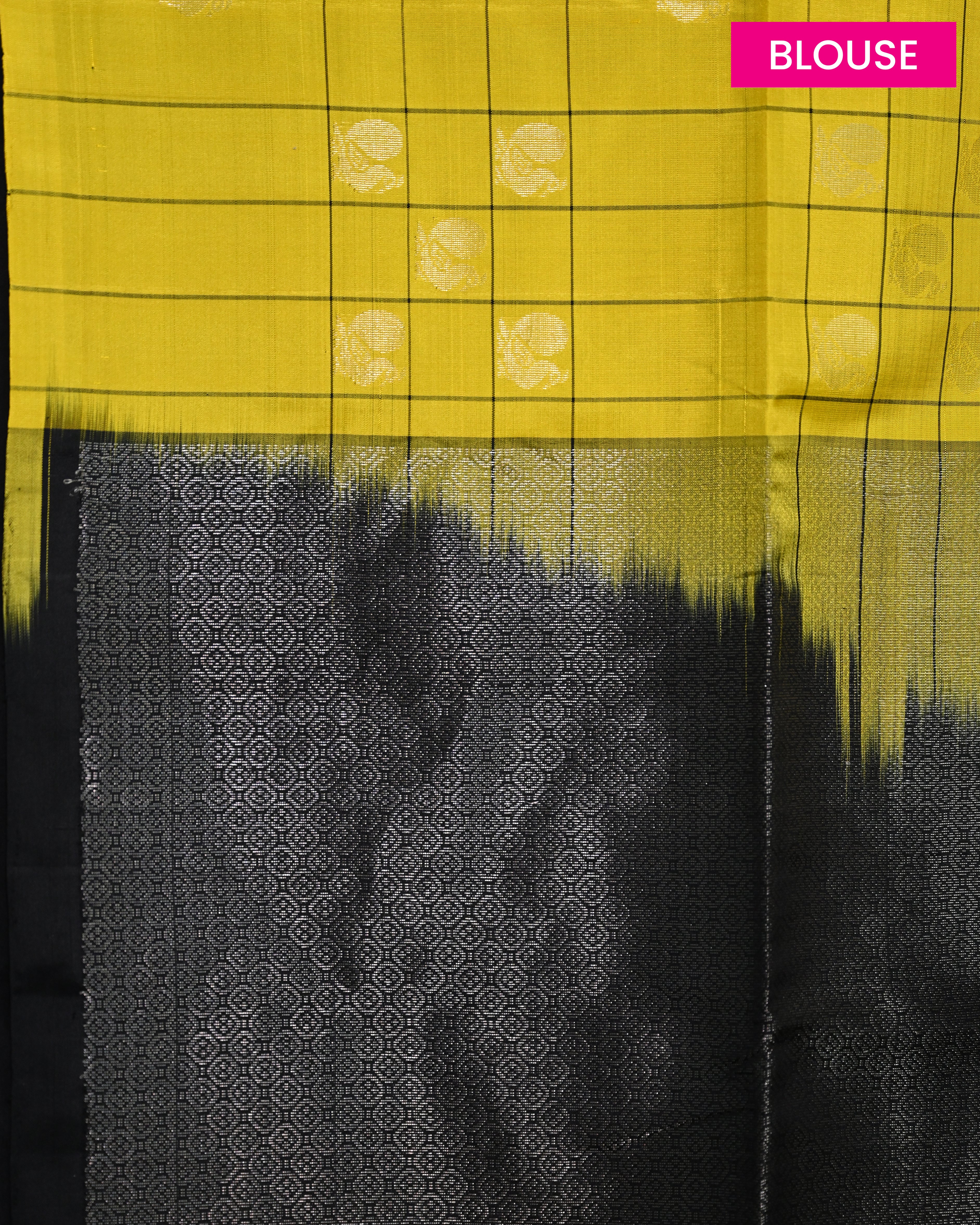 Coimbatore Soft Silk Lemon Yellow Checks Saree