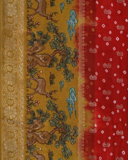 Dola Silk Red Kalamkari Saree
