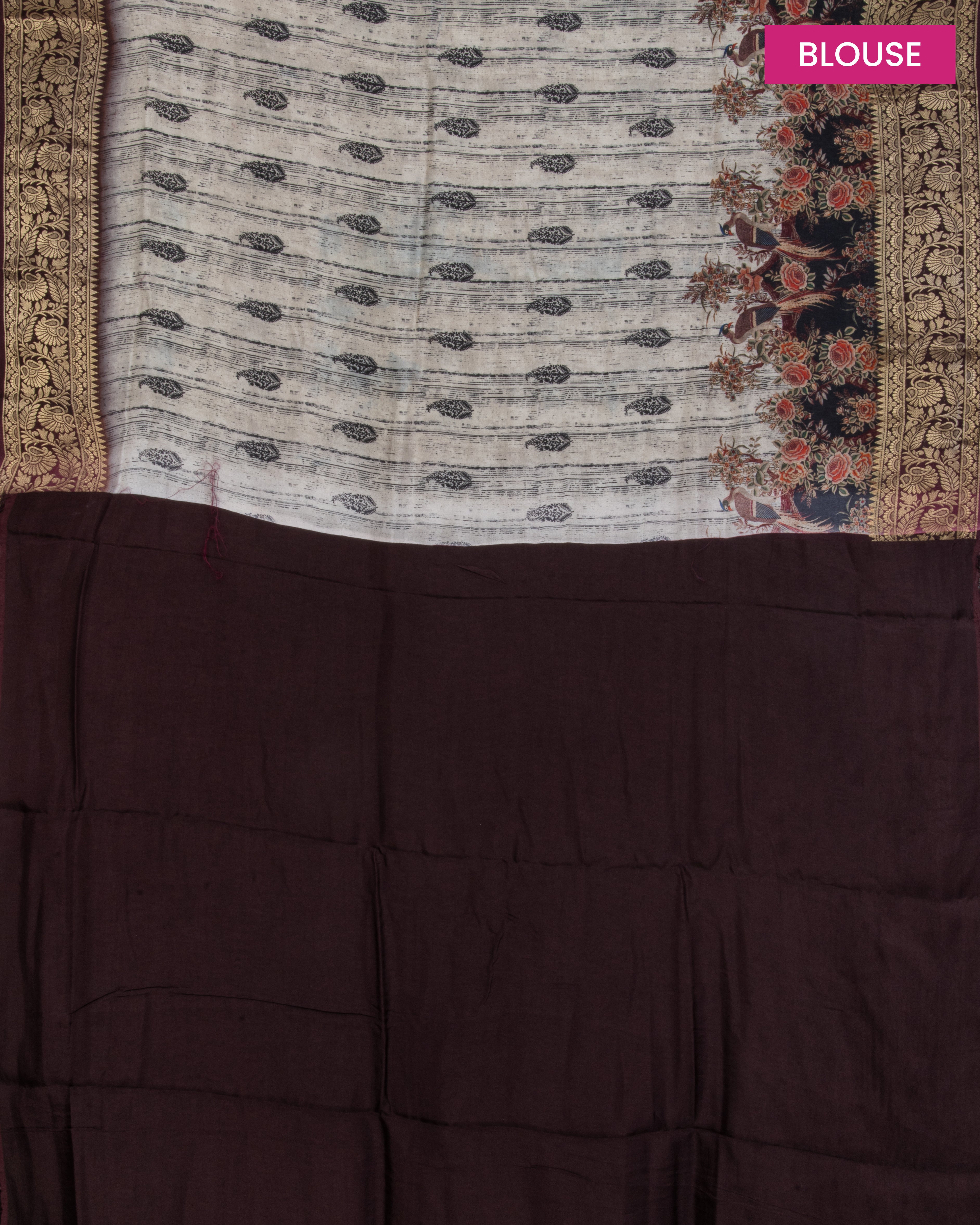 Dola Silk Ivory Colour Floral Saree