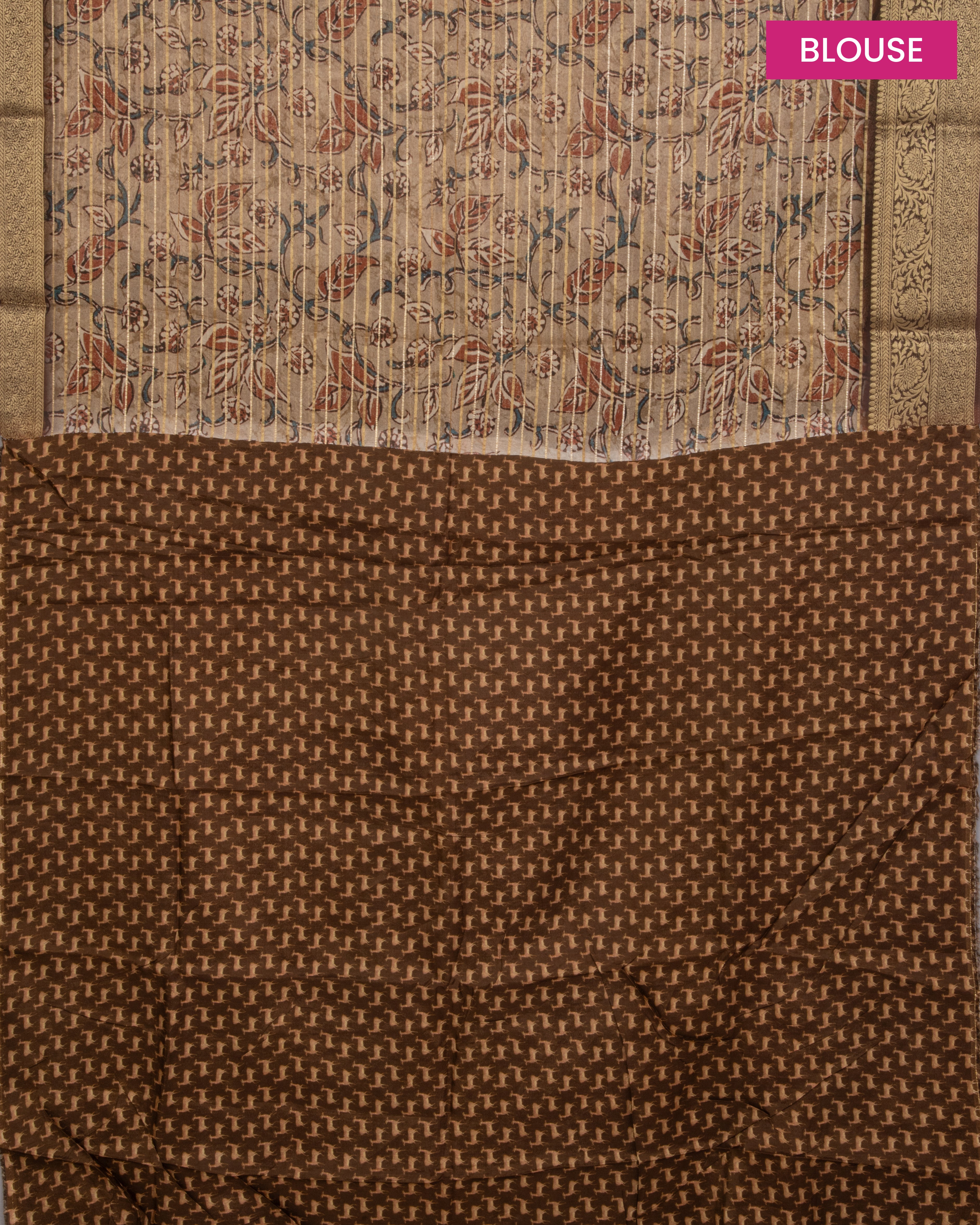 DolaSilkDustyBeigeFloralSaree4