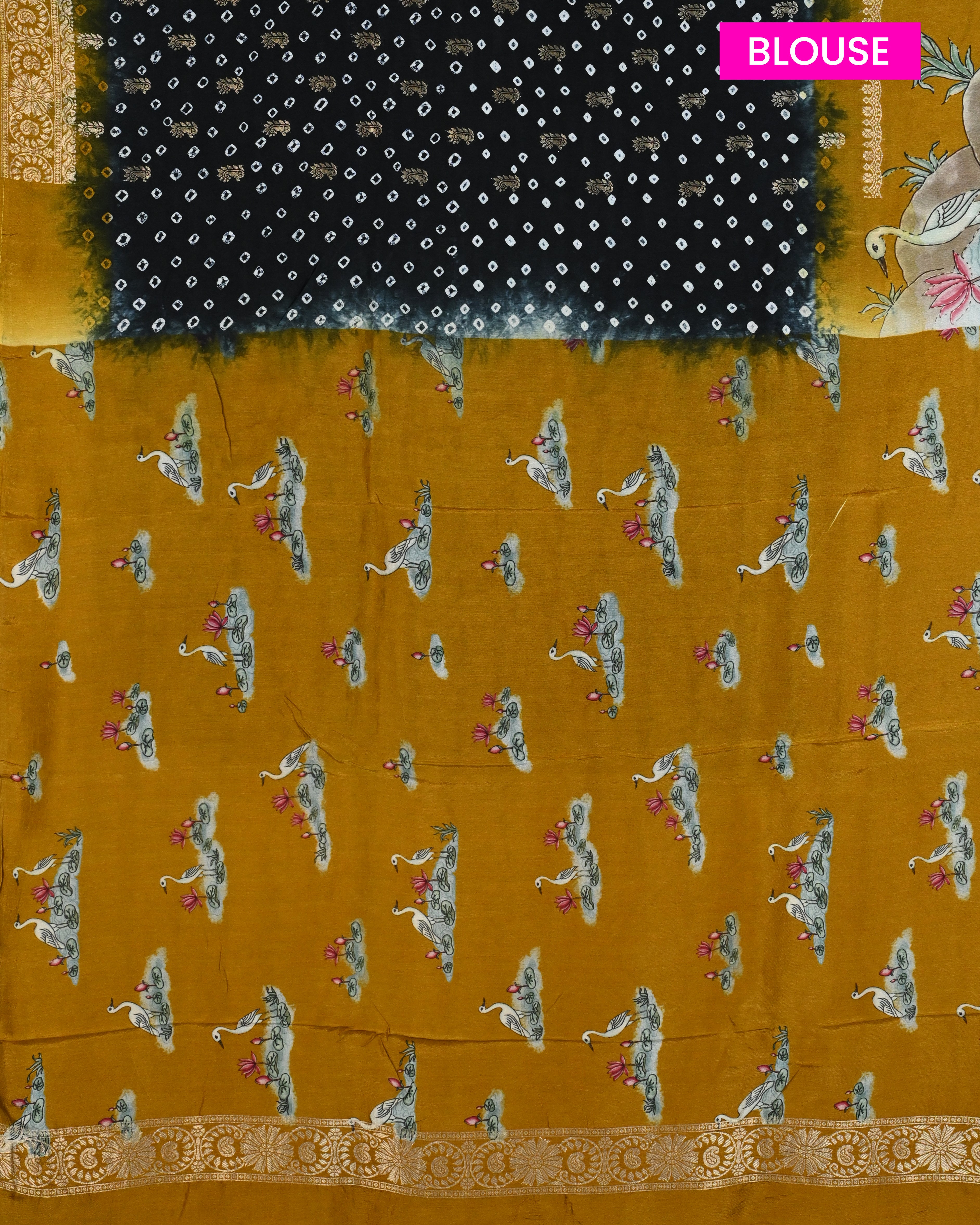 Dola Silk Black Kalamkari Saree