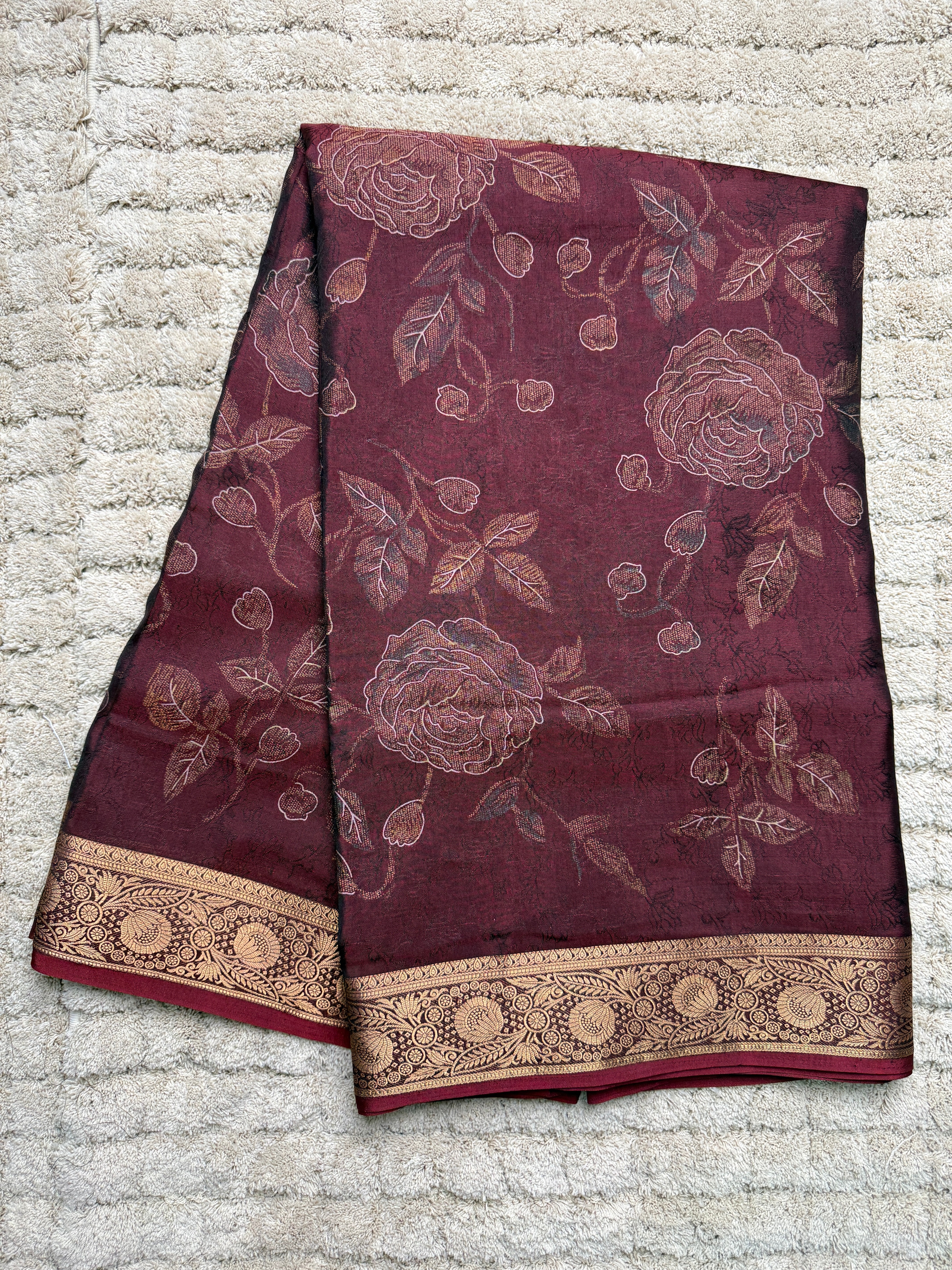 Maroon Silk Saree