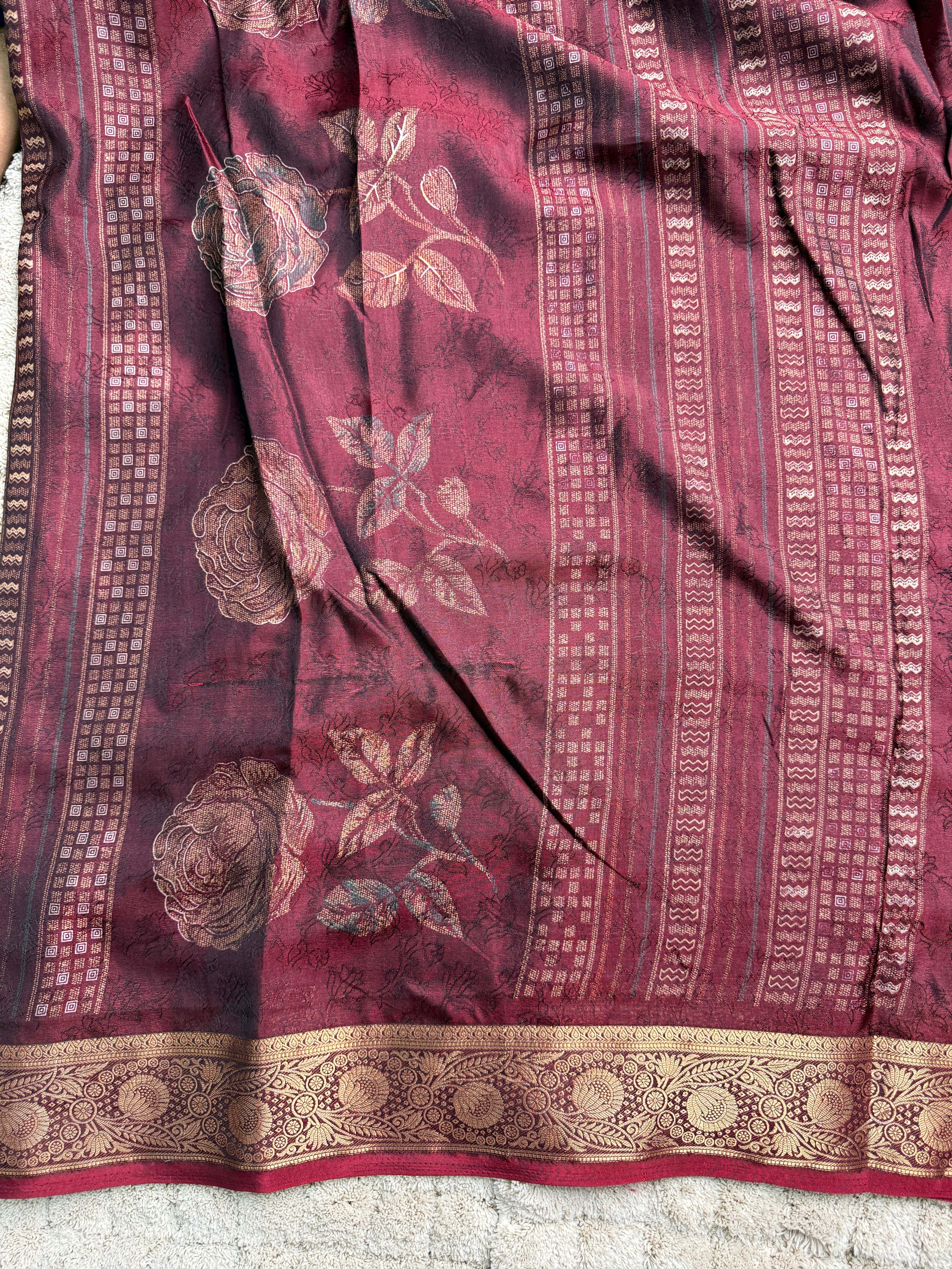 Maroon Silk Saree