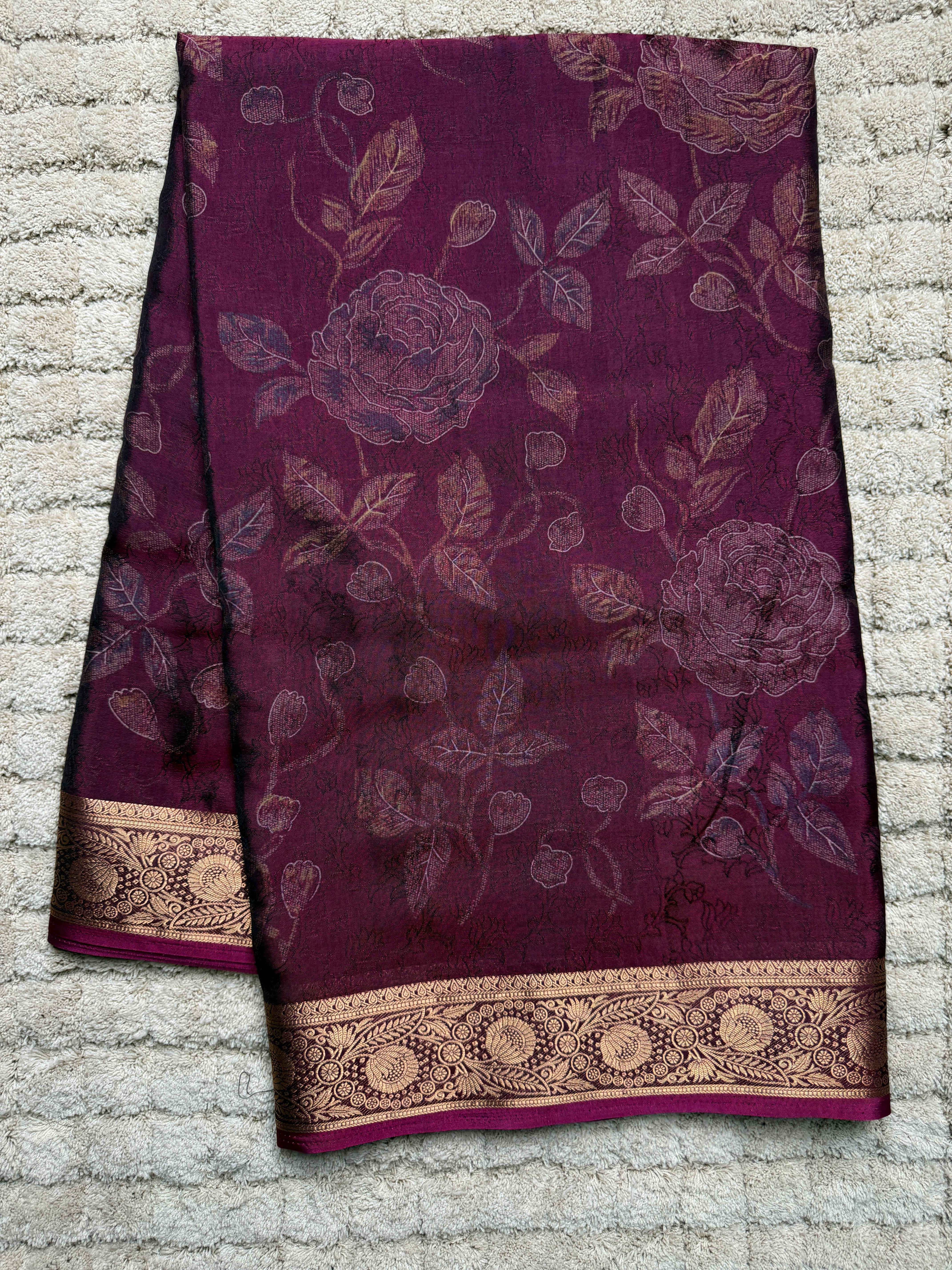 Deep Magenta Silk Saree