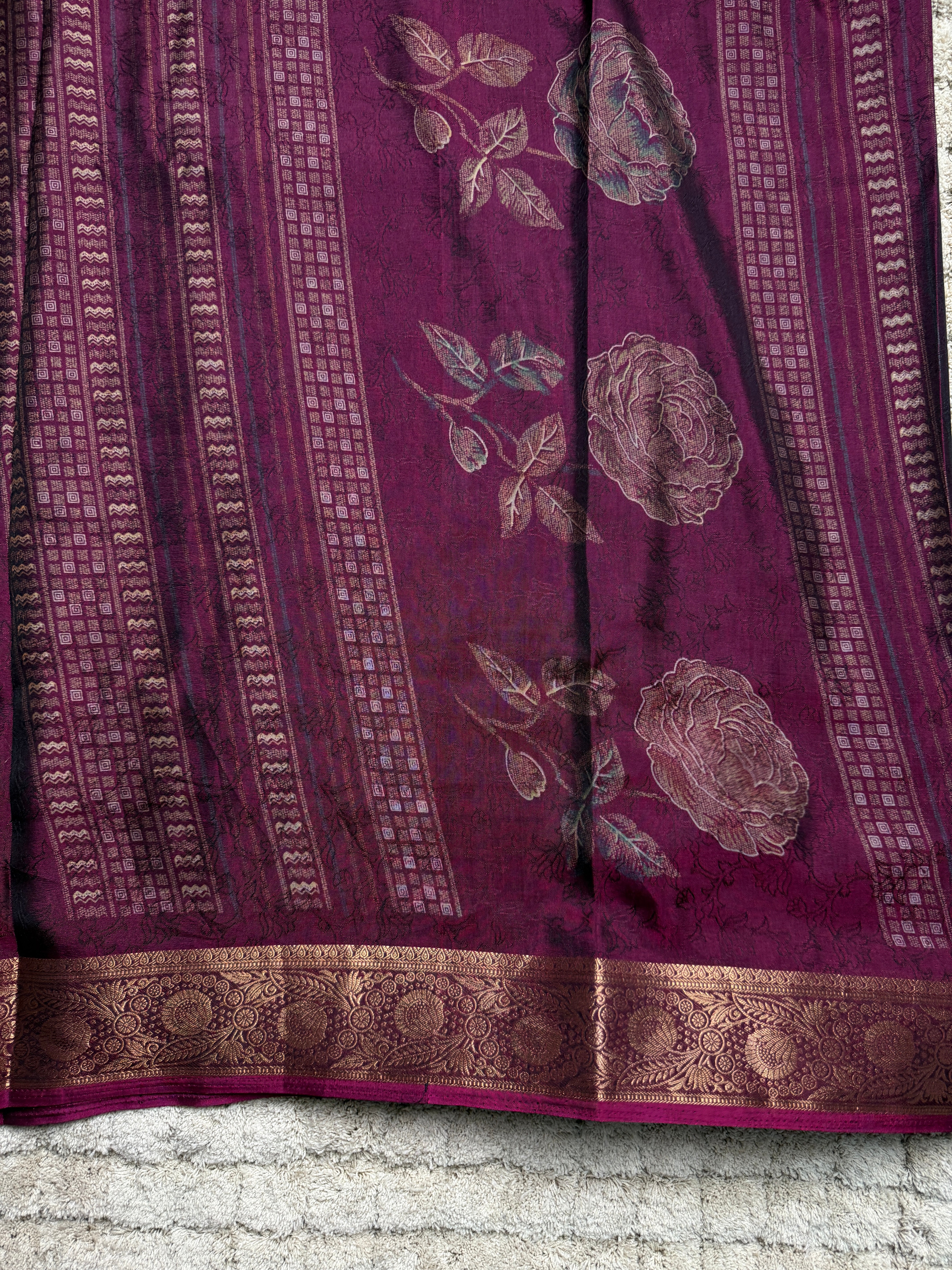 Deep Magenta Silk Saree