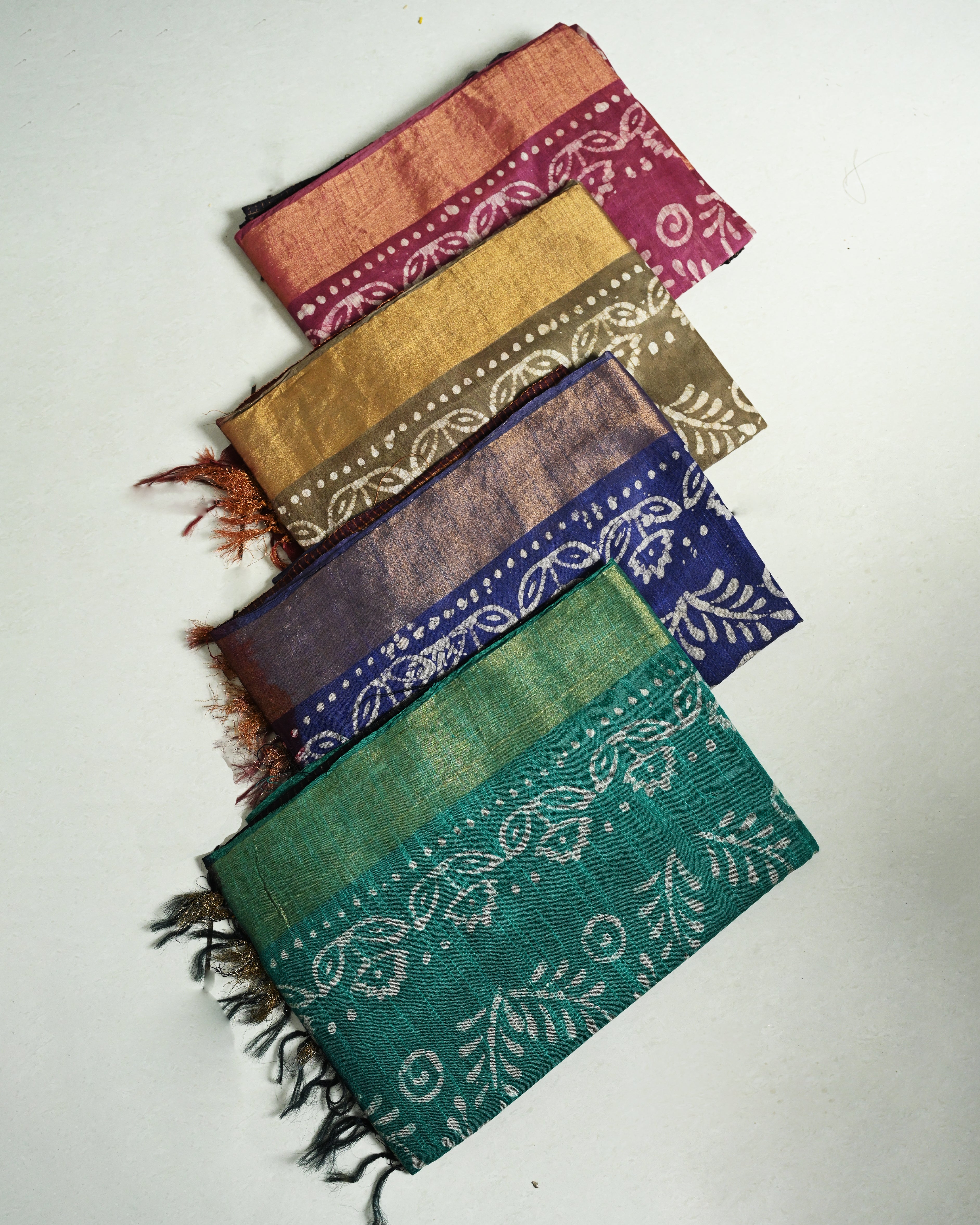 Khadi Silk Bathik Floral Print Saree