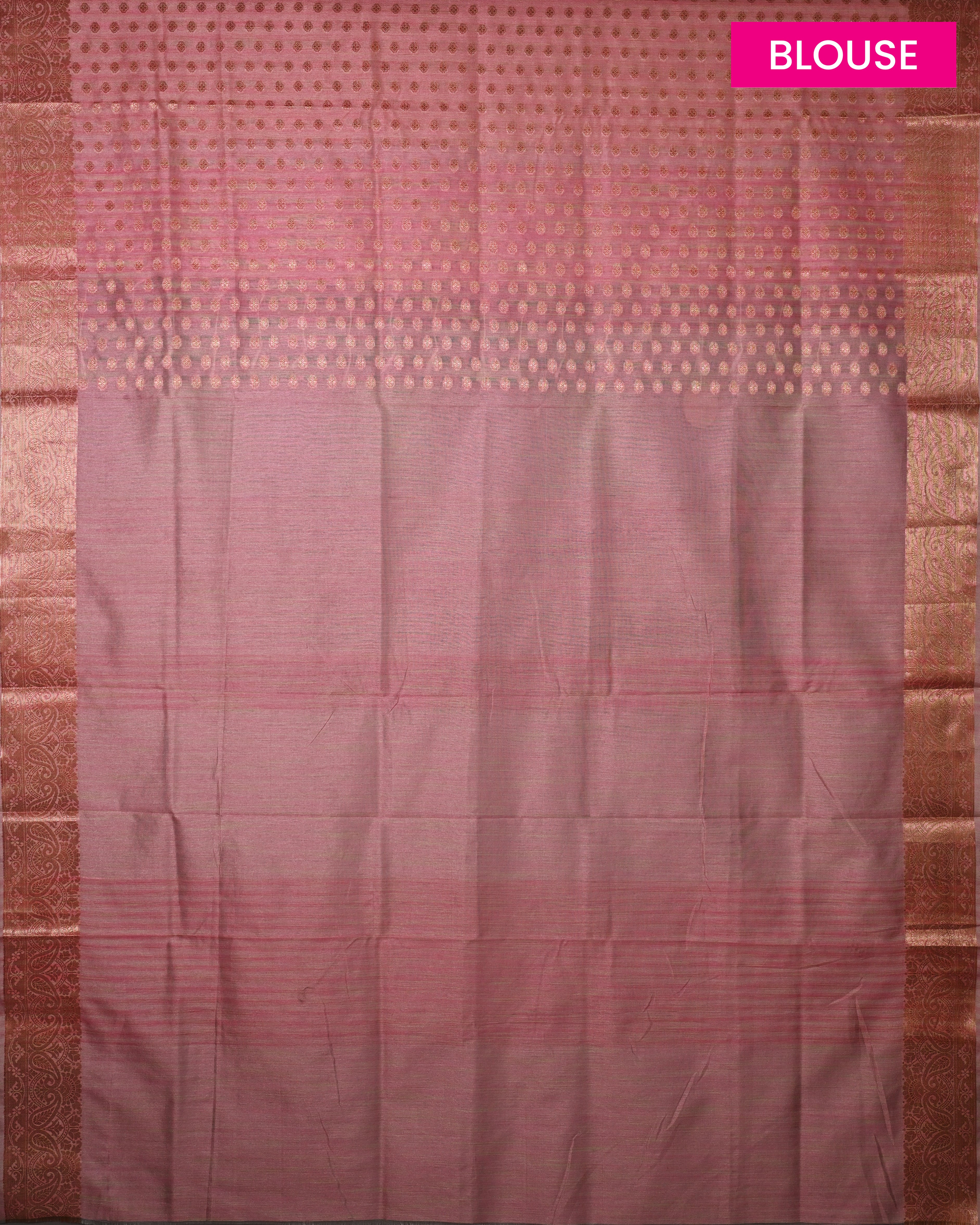 Kora Georgette Baby Pink Polka Dot Saree