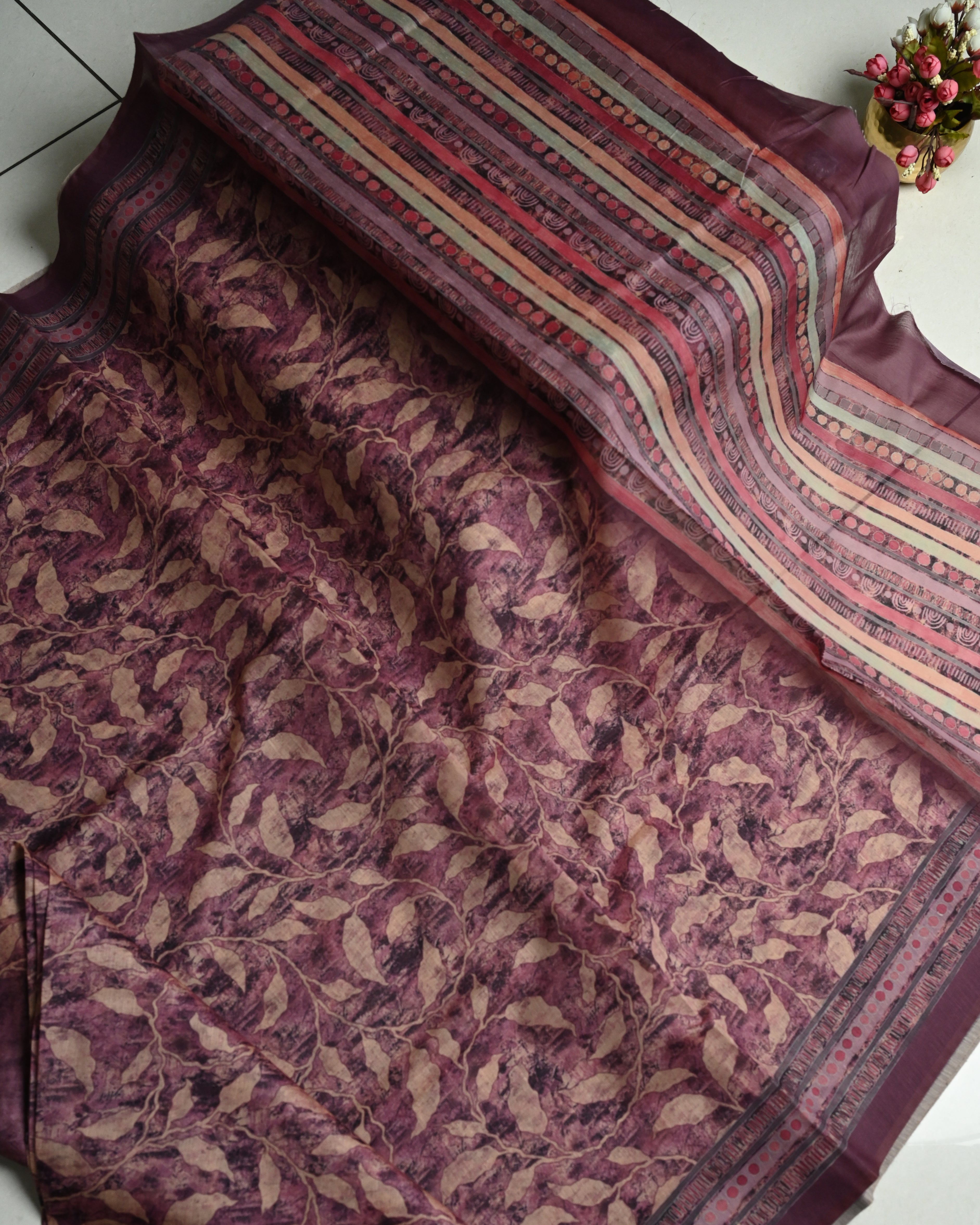 Kosa Digital Leaf Print Saree