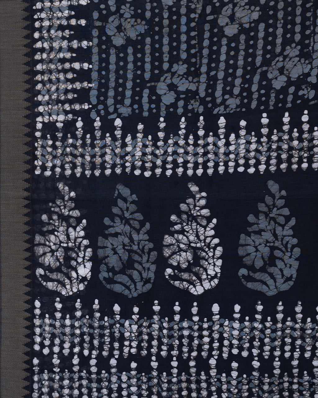 Maheswari Silk Black Batik Print Saree