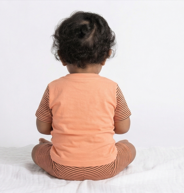 Orange Boys RIB Neck Set