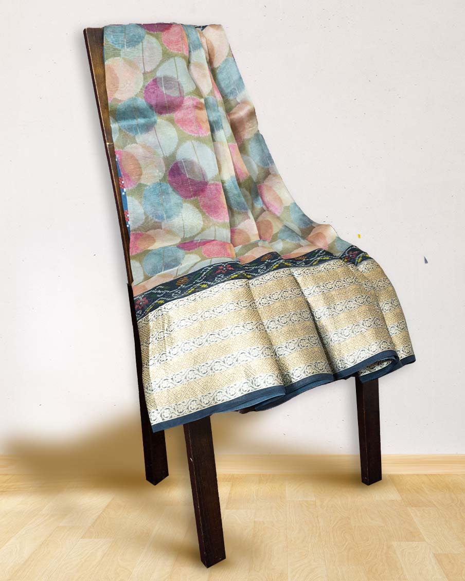 OrganzaPrintedMulticolourSaree