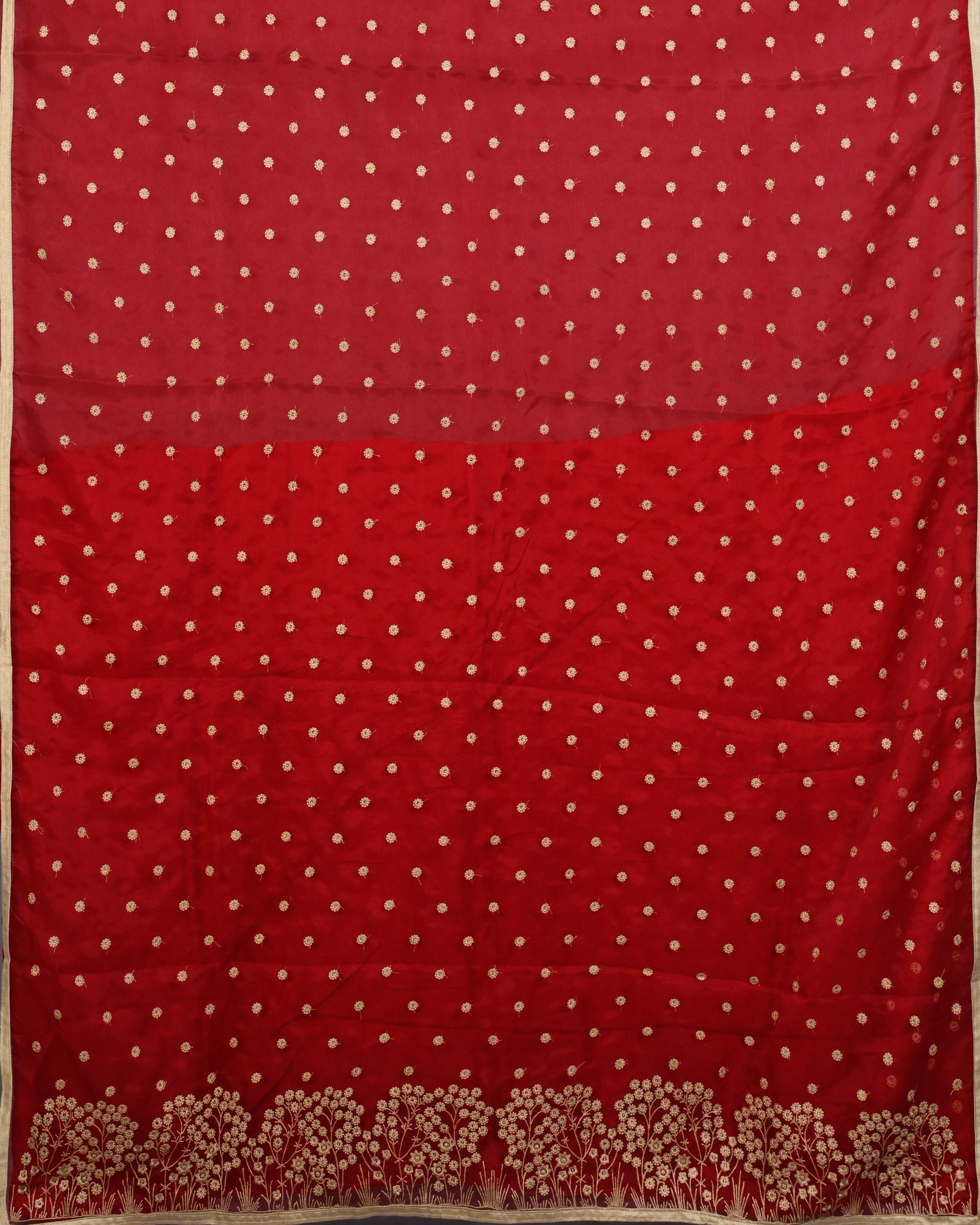 Organza Red Buta Saree